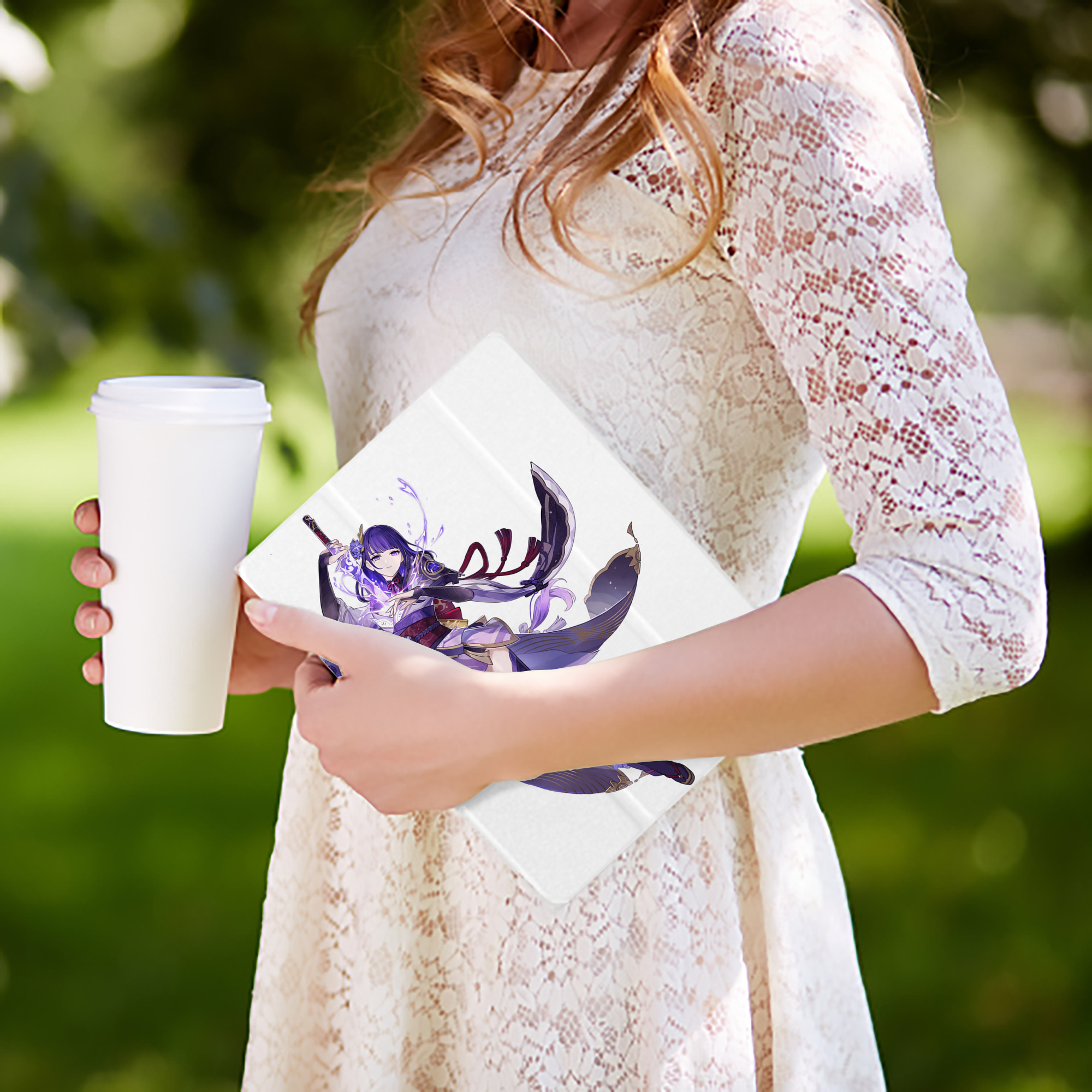 げんし神 雷電将軍 らいでんしょうぐん genshin Raiden Shogun IPad ケース ペン収納付き 三つ折りスタンド PUレザー×シリコン 対応機種9.5/10.5/10.9インチ