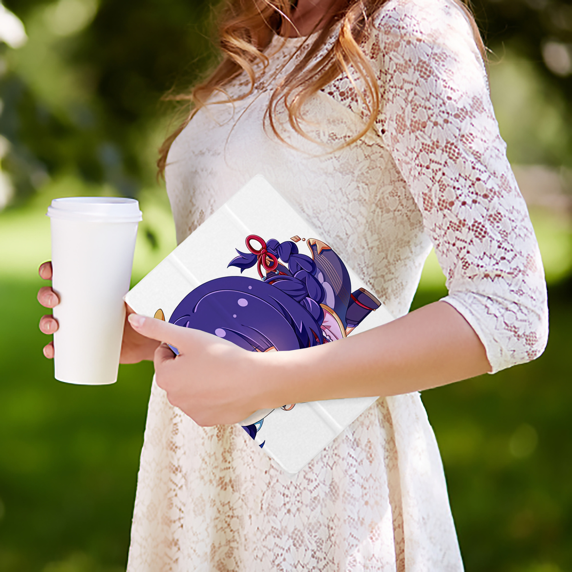 げんし神 雷電将軍 らいでんしょうぐん genshin Raiden Shogun IPad ケース ペン収納付き 三つ折りスタンド PUレザー×シリコン 対応機種9.5/10.5/10.9インチ