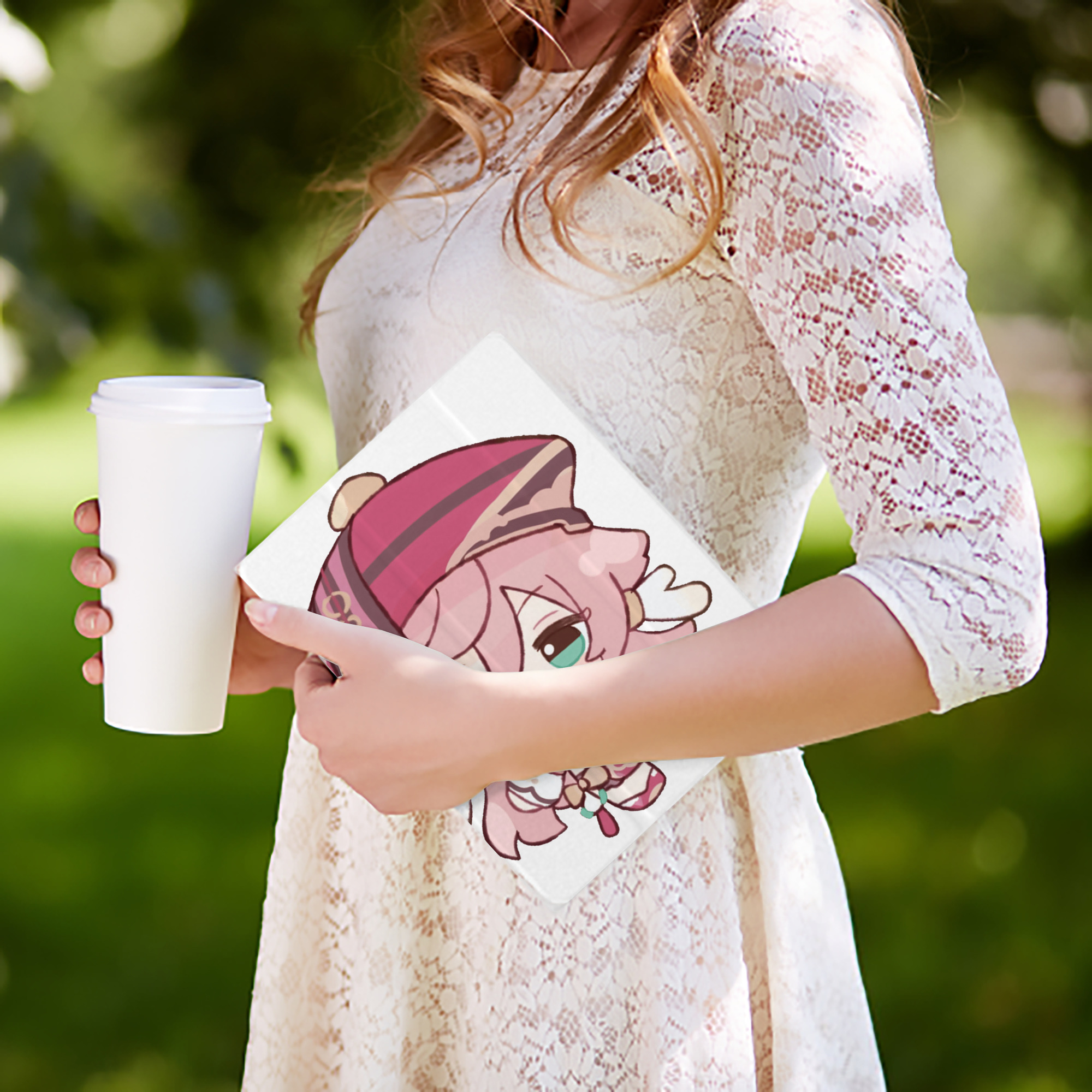 げんし神 ヤンフェイ genshin Yanfei IPad ケース ペン収納付き 三つ折りスタンド PUレザー×シリコン 対応機種9.5/10.5/10.9インチ