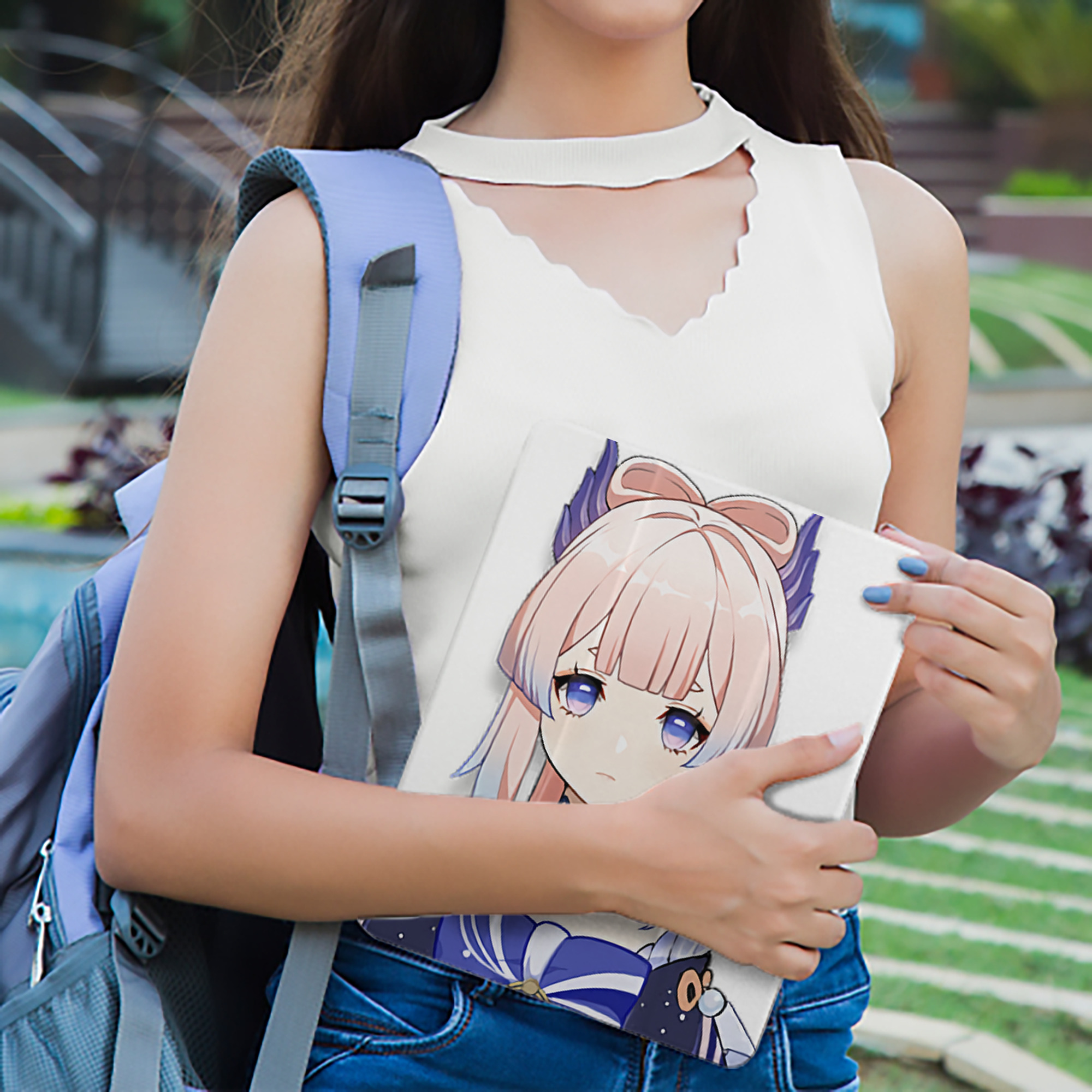 げんし神 珊瑚宮心海 サンゴノミヤ・ココミ genshin Sangonomiya Kokomi IPad ケース ペン収納付き 三つ折りスタンド PUレザー×シリコン 対応機種9.5/10.5/10.9インチ