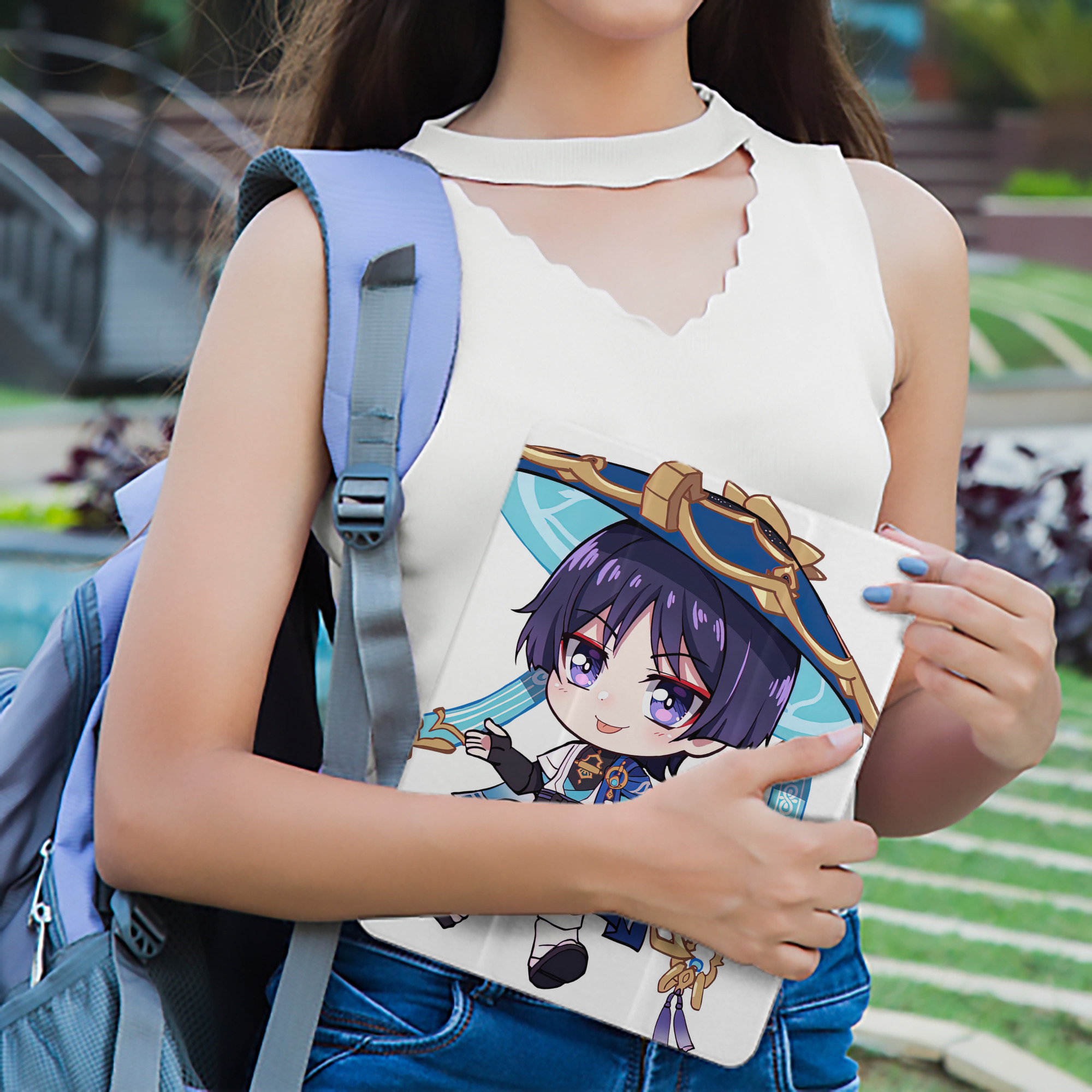 げんし神 さんペい genshin Sanpei IPad ケース ペン収納付き 三つ折りスタンド PUレザー×シリコン 対応機種9.5/10.5/10.9インチ