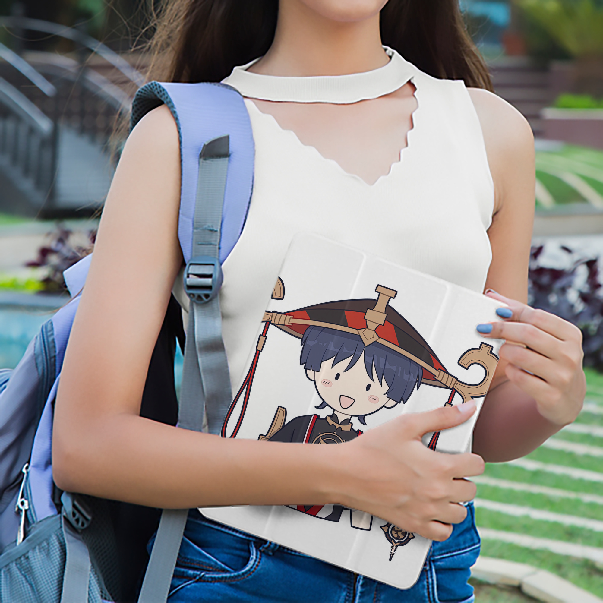 げんし神 さんペい genshin Sanpei IPad ケース ペン収納付き 三つ折りスタンド PUレザー×シリコン 対応機種9.5/10.5/10.9インチ
