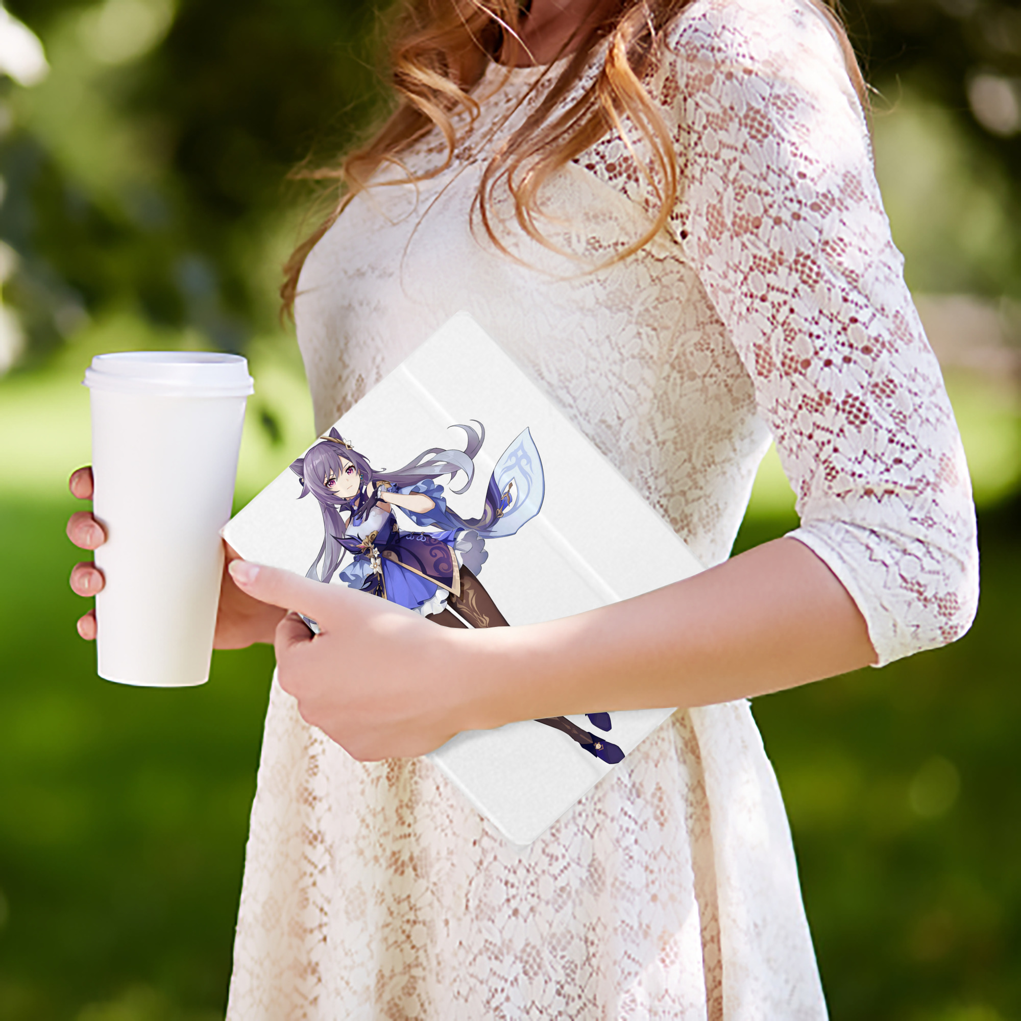 げんし神 刻晴 こくせい genshin Kokusei IPad ケース ペン収納付き 三つ折りスタンド PUレザー×シリコン 対応機種9.5/10.5/10.9インチ