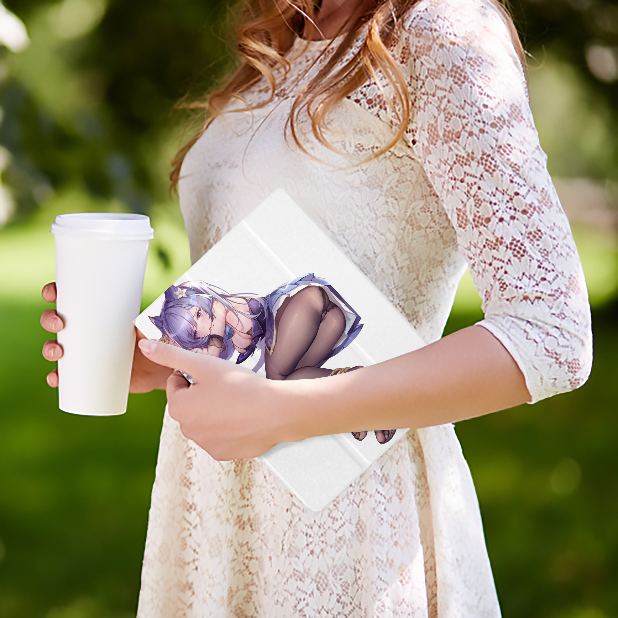 げんし神 刻晴 こくせい genshin Kokusei IPad ケース ペン収納付き 三つ折りスタンド PUレザー×シリコン 対応機種9.5/10.5/10.9インチ