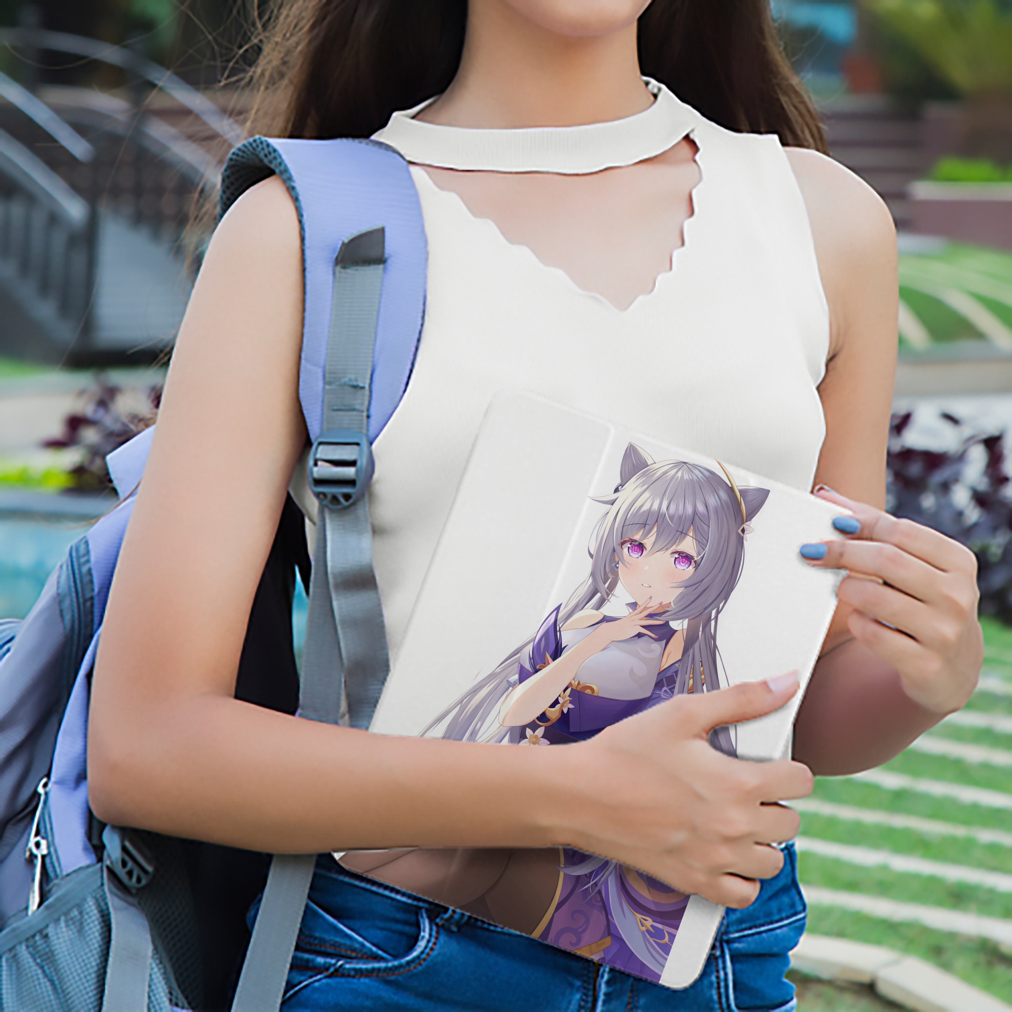 げんし神 刻晴 こくせい genshin Kokusei IPad ケース ペン収納付き 三つ折りスタンド PUレザー×シリコン 対応機種9.5/10.5/10.9インチ