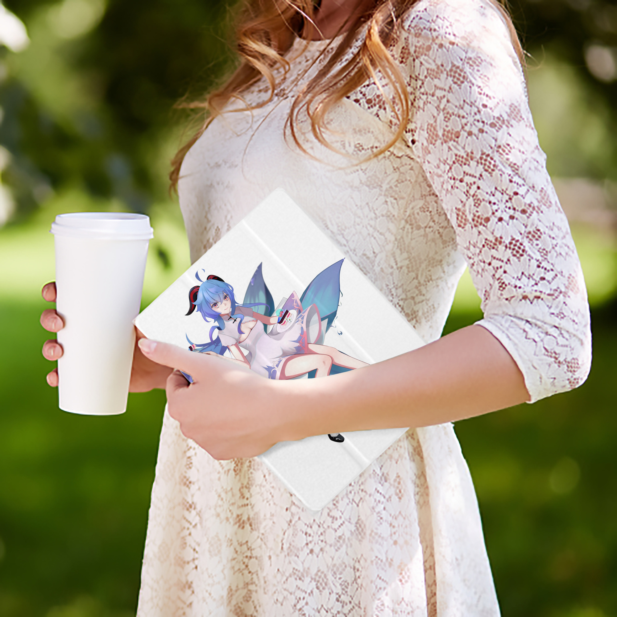 げんし神 甘雨 かんう genshin Ganyu IPad ケース ペン収納付き 三つ折りスタンド PUレザー×シリコン 対応機種9.5/10.5/10.9インチ