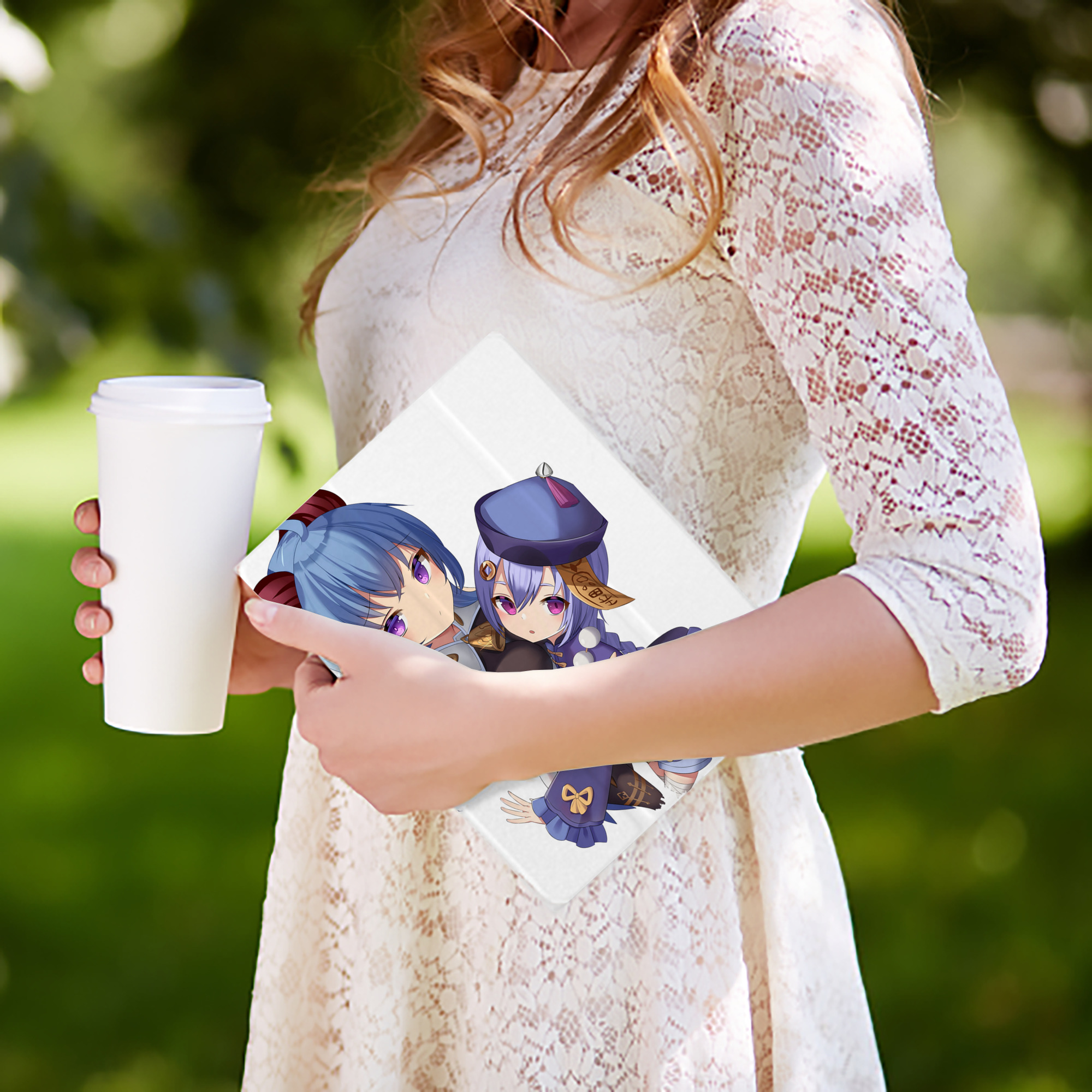 げんし神 甘雨 かんう genshin Ganyu IPad ケース ペン収納付き 三つ折りスタンド PUレザー×シリコン 対応機種9.5/10.5/10.9インチ