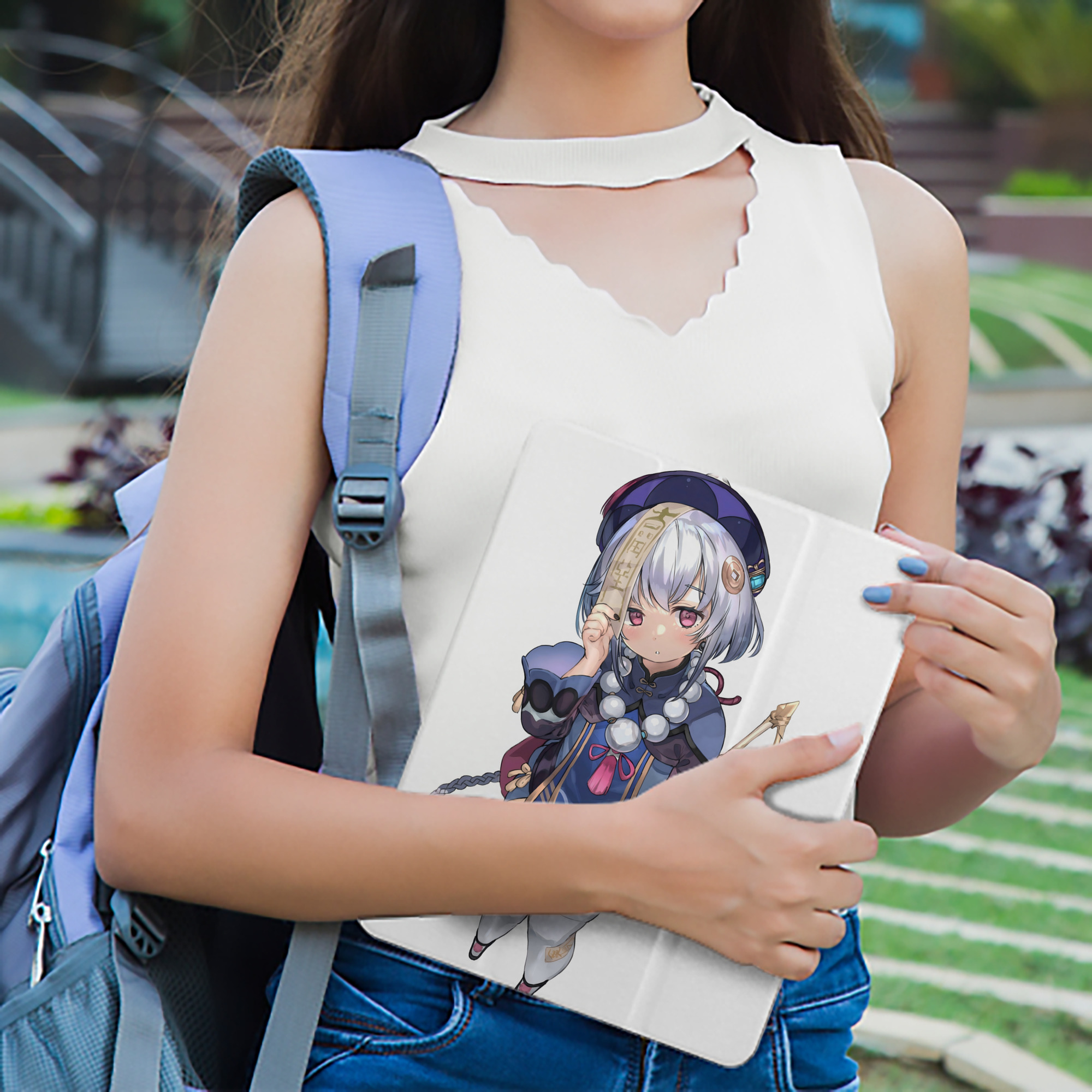 げんし神 七七 なな  genshin Nana IPad ケース ペン収納付き 三つ折りスタンド PUレザー×シリコン 対応機種9.5/10.5/10.9インチ