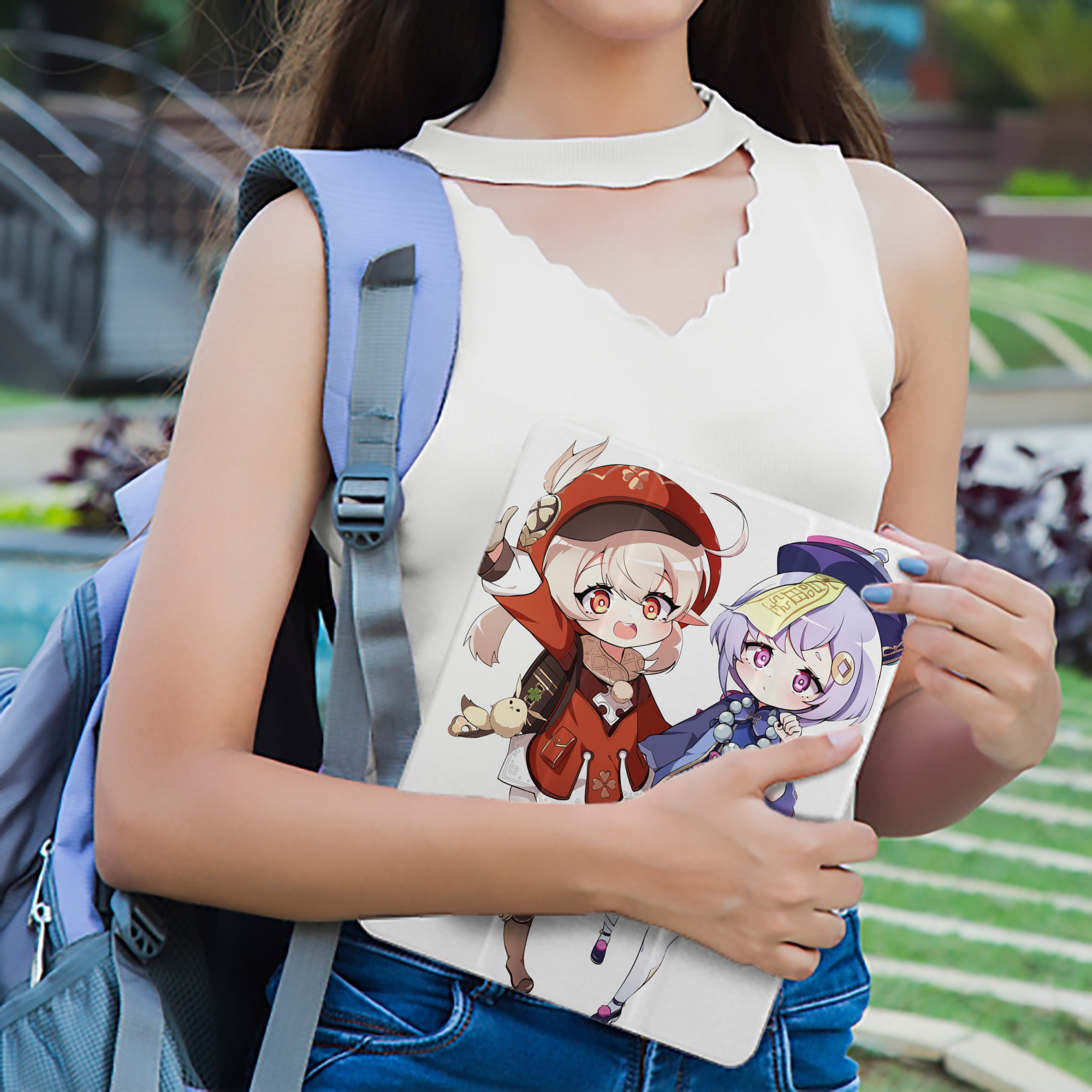 げんし神 七七 なな  genshin Nana IPad ケース ペン収納付き 三つ折りスタンド PUレザー×シリコン 対応機種9.5/10.5/10.9インチ