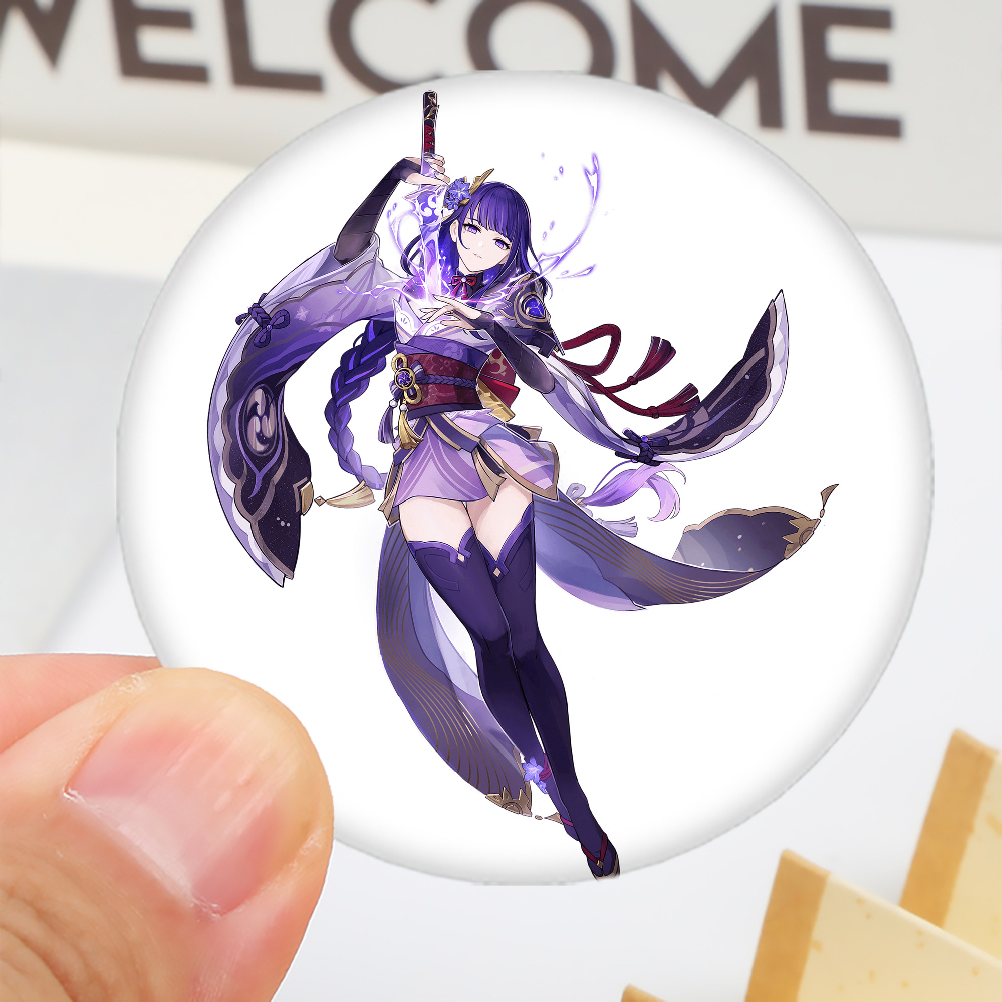 げんし神 雷電将軍 らいでんしょうぐん genshin Raiden Shogun 6cm 缶バッジ 複数セット