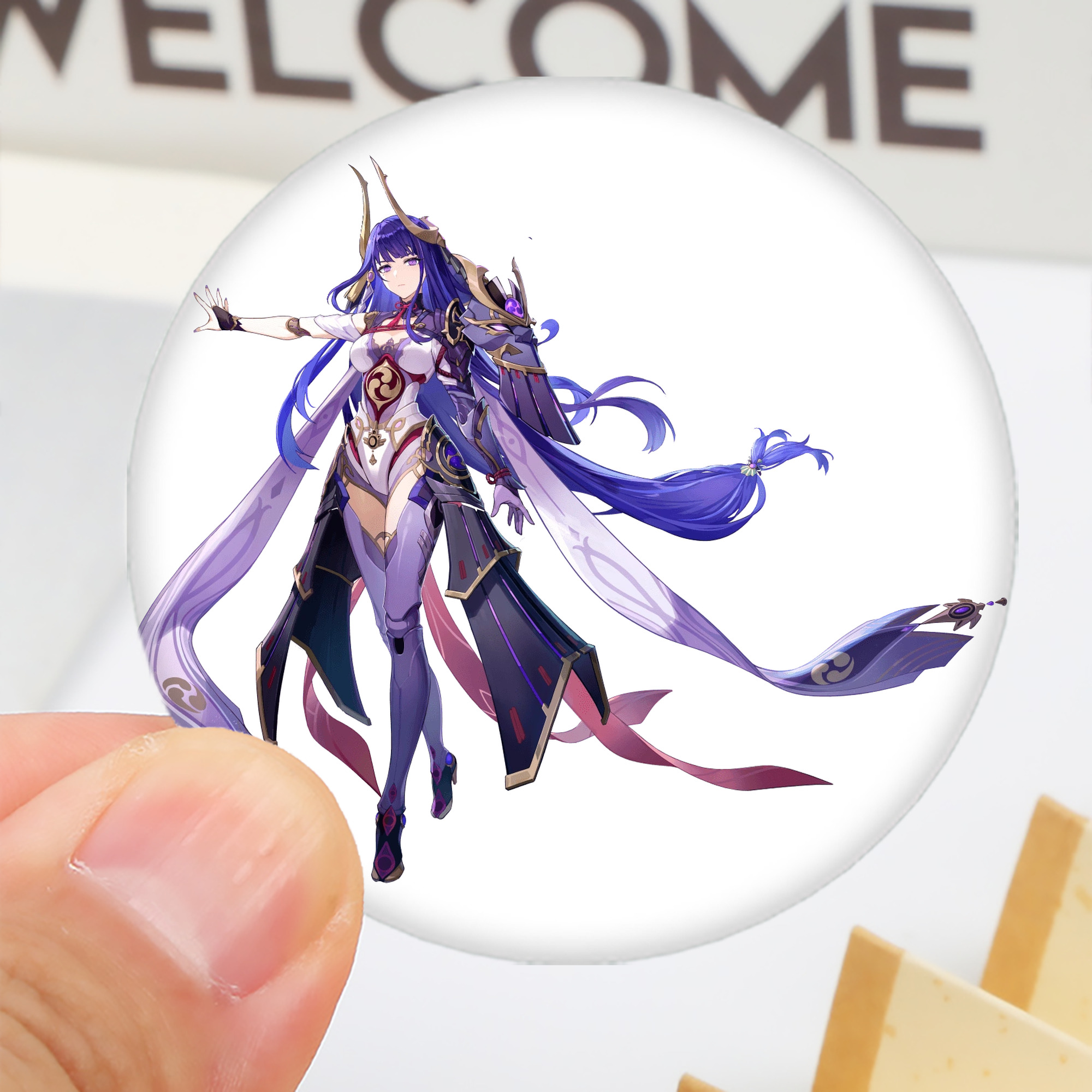 げんし神 雷電将軍 らいでんしょうぐん genshin Raiden Shogun 6cm 缶バッジ 複数セット