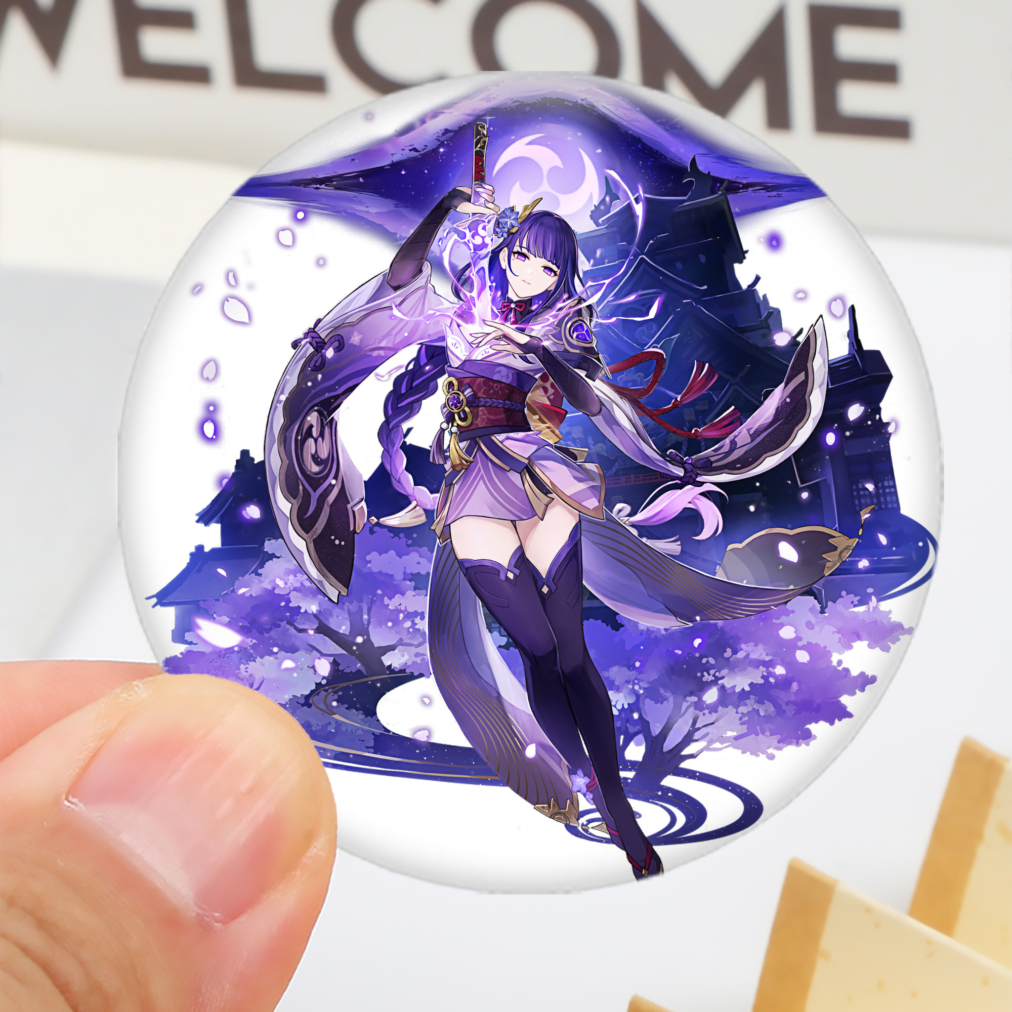 げんし神 雷電将軍 らいでんしょうぐん genshin Raiden Shogun 6cm 缶バッジ 複数セット