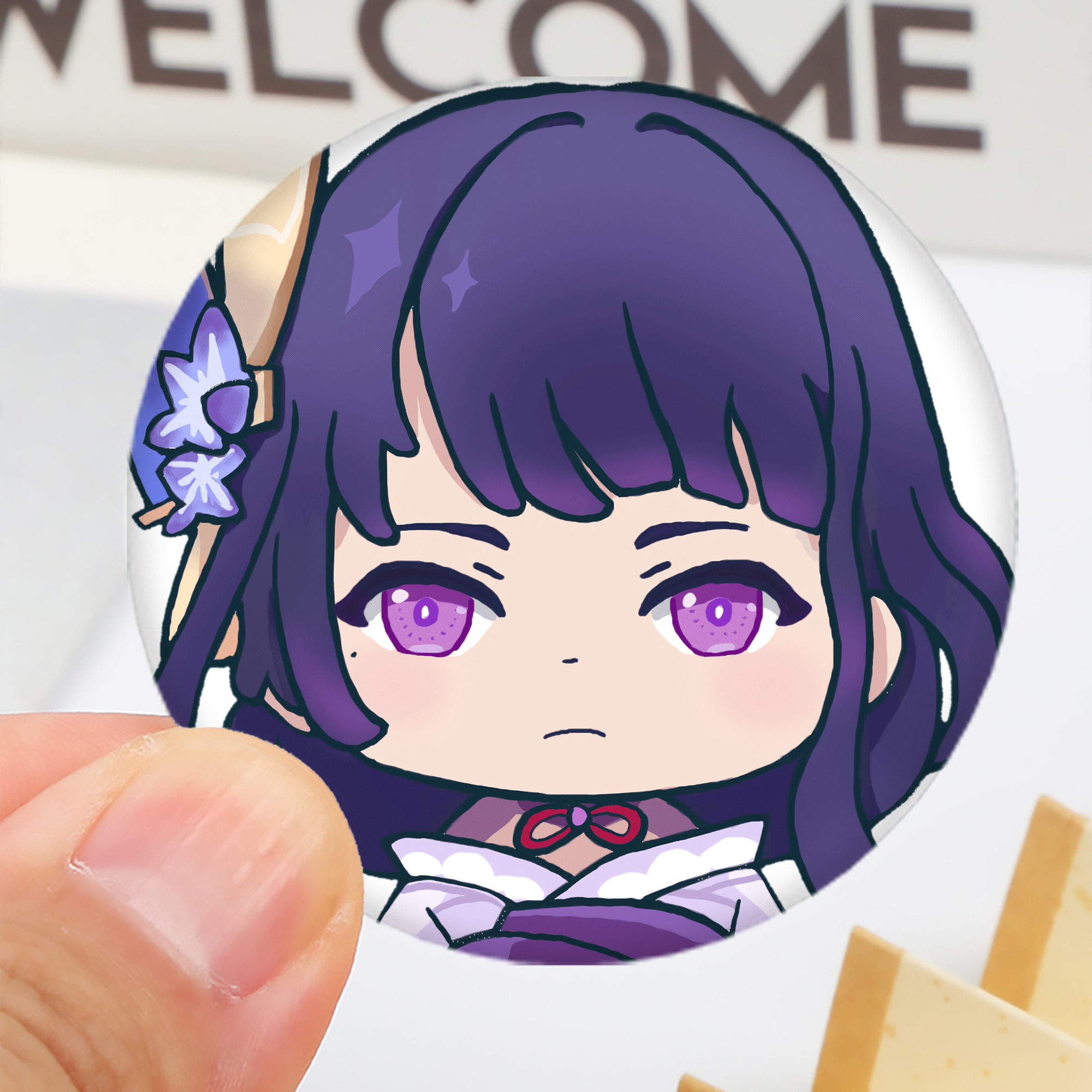 げんし神 雷電将軍 らいでんしょうぐん genshin Raiden Shogun 6cm 缶バッジ 複数セット