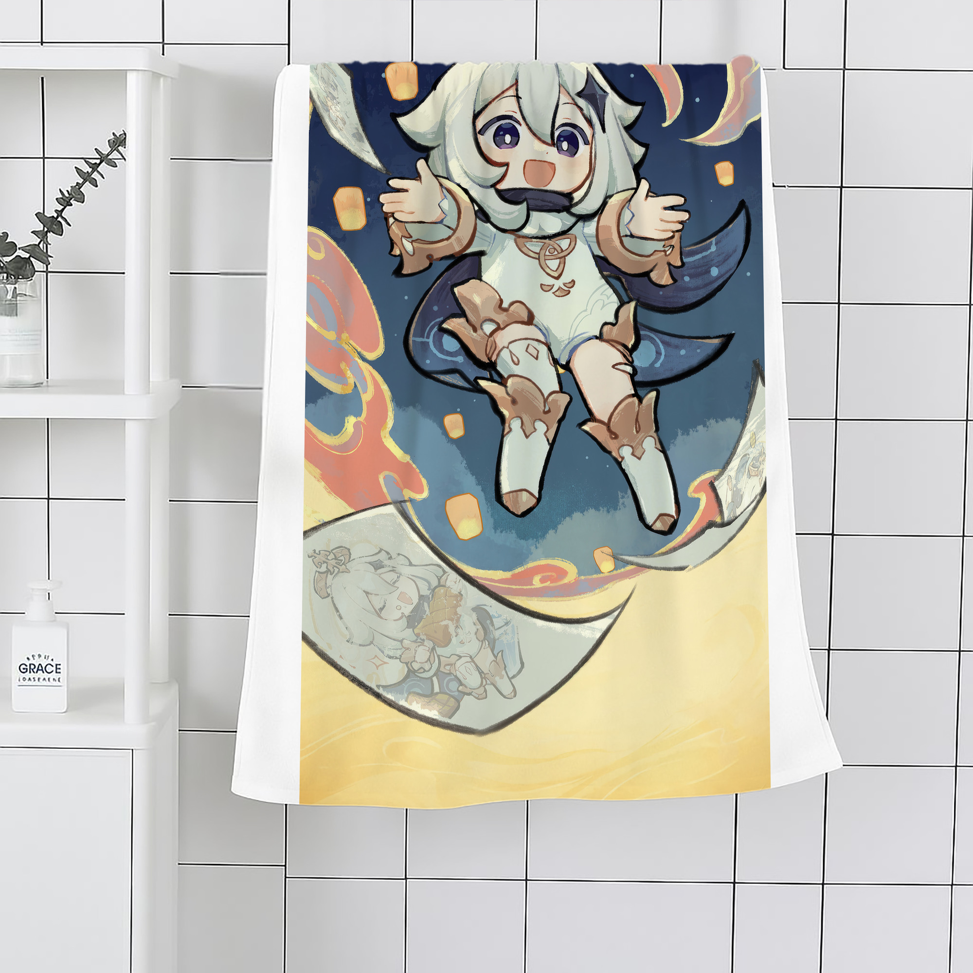 げんし神 genshin 大判バスタオル 70×140cm 吸水速乾 柔らかい肌触り