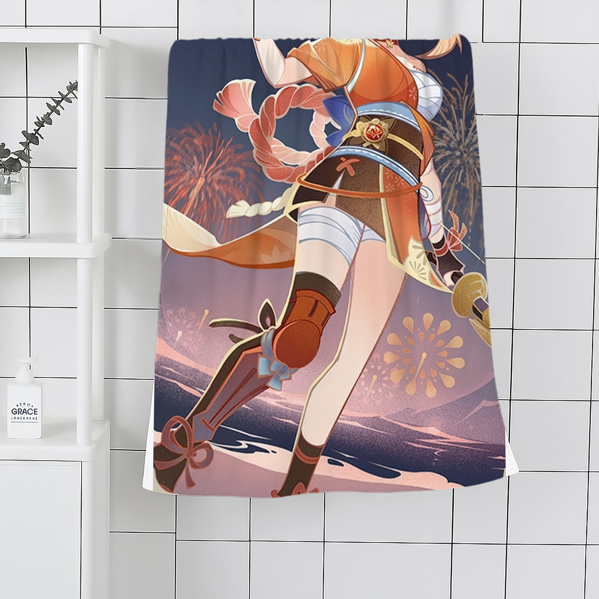 げんし神 genshin 大判バスタオル 70×140cm 吸水速乾 柔らかい肌触り