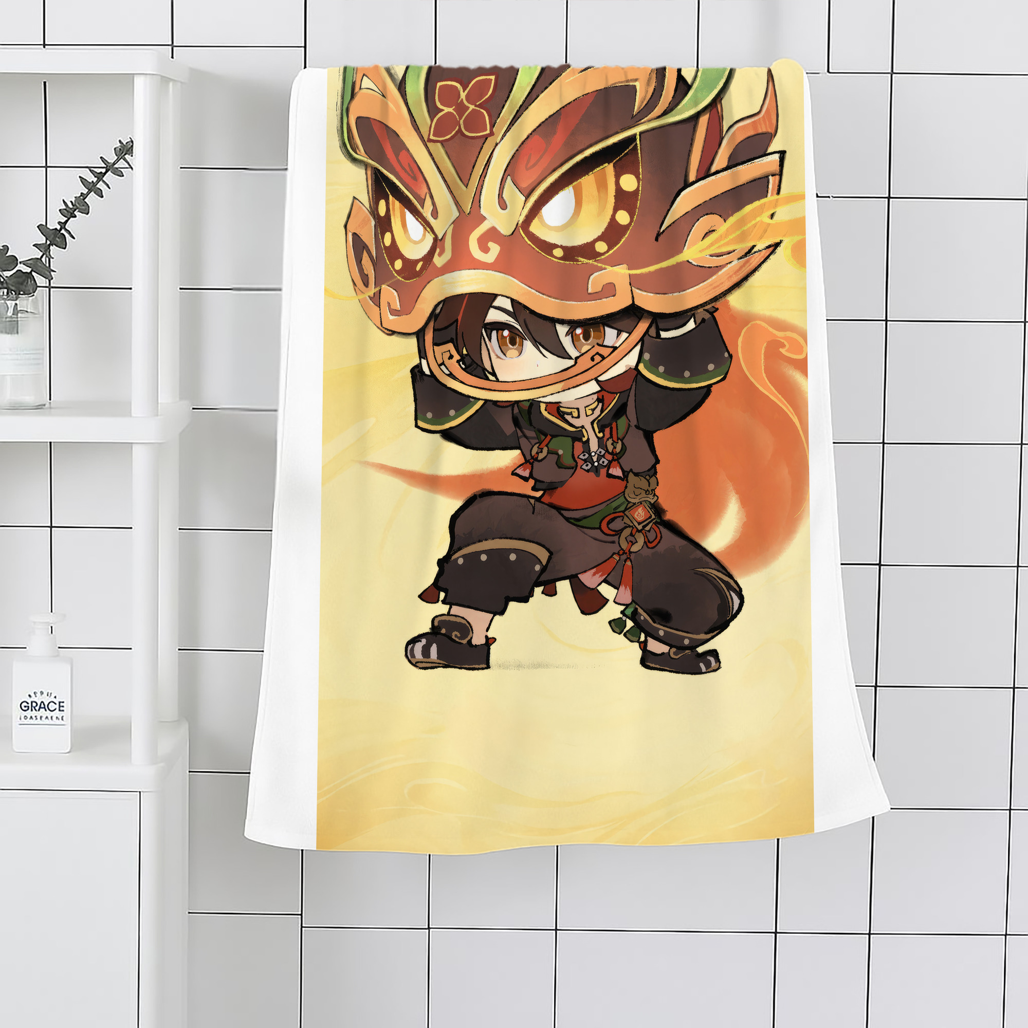 げんし神 genshin 大判バスタオル 70×140cm 吸水速乾 柔らかい肌触り