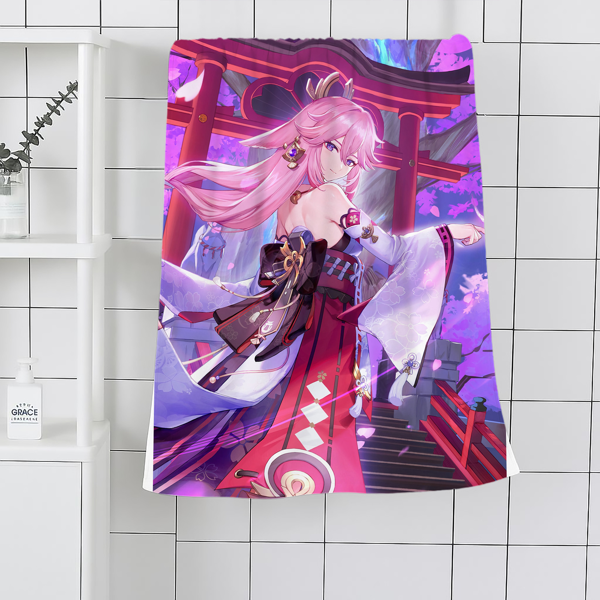 げんし神 genshin 大判バスタオル 70×140cm 吸水速乾 柔らかい肌触り