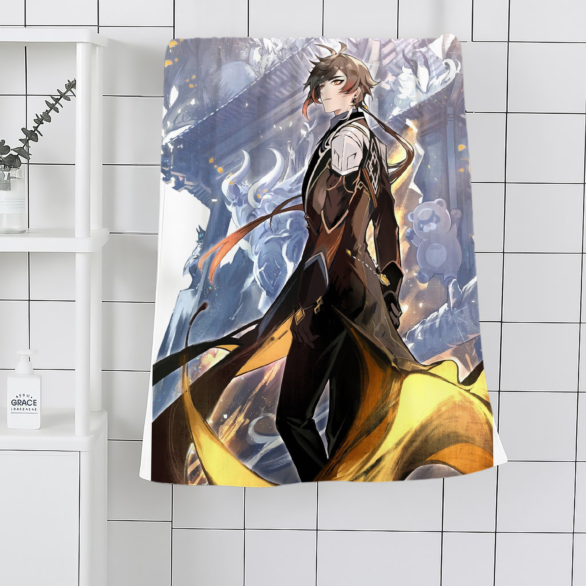 げんし神 genshin 大判バスタオル 70×140cm 吸水速乾 柔らかい肌触り