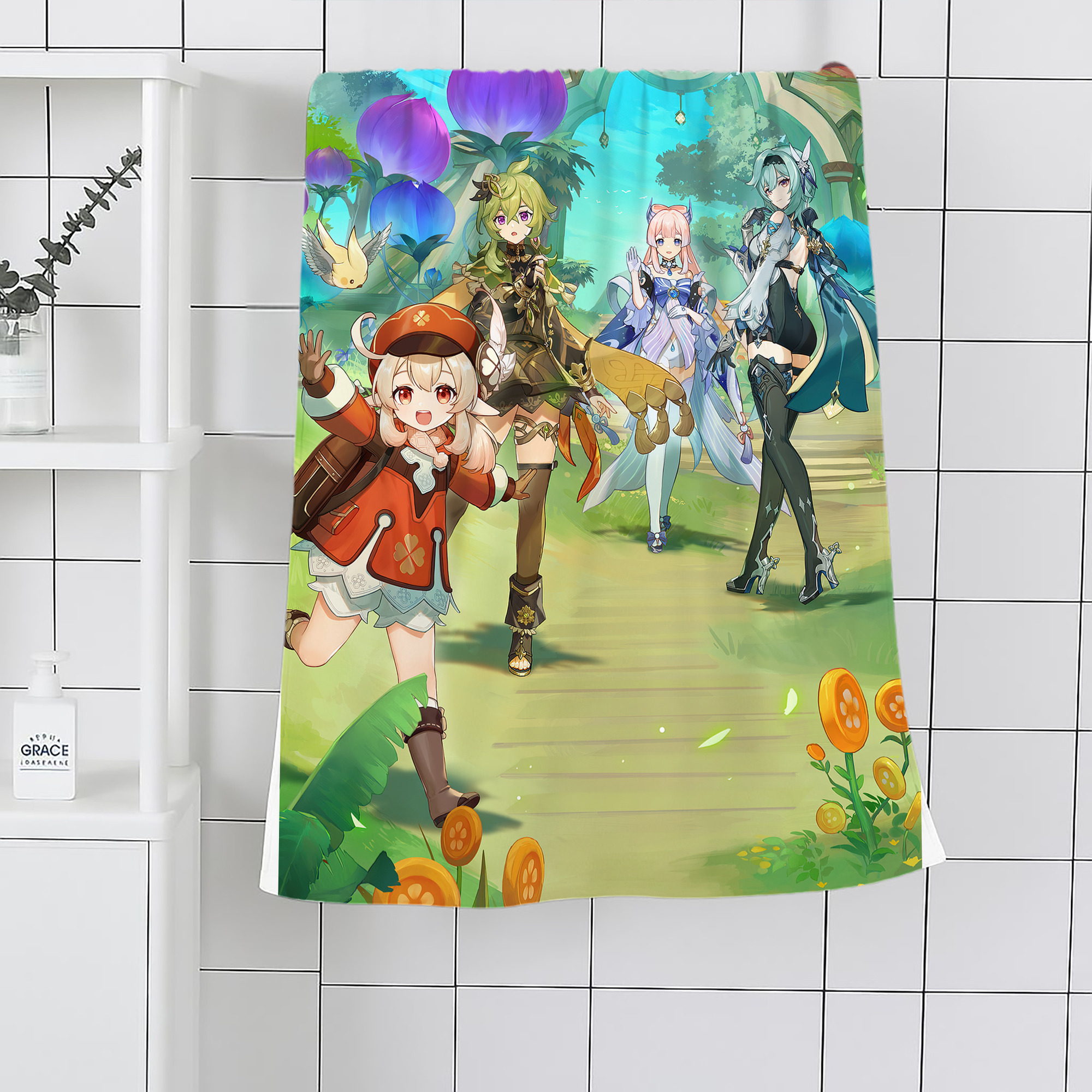 げんし神 genshin 大判バスタオル 70×140cm 吸水速乾 柔らかい肌触り