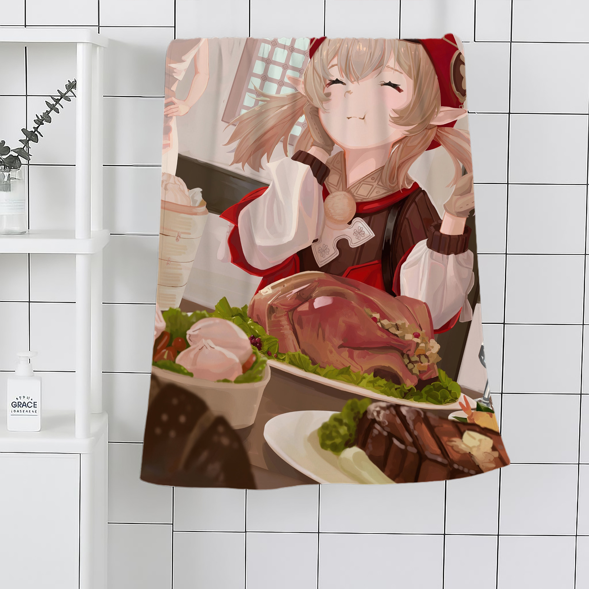 げんし神 genshin 大判バスタオル 70×140cm 吸水速乾 柔らかい肌触り