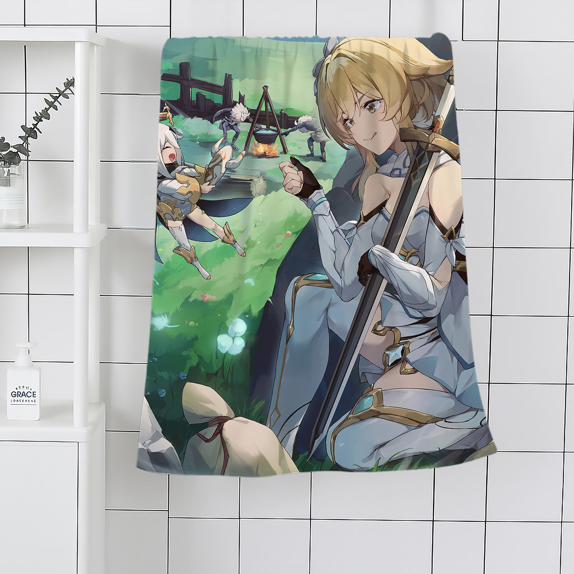 げんし神 genshin 大判バスタオル 70×140cm 吸水速乾 柔らかい肌触り