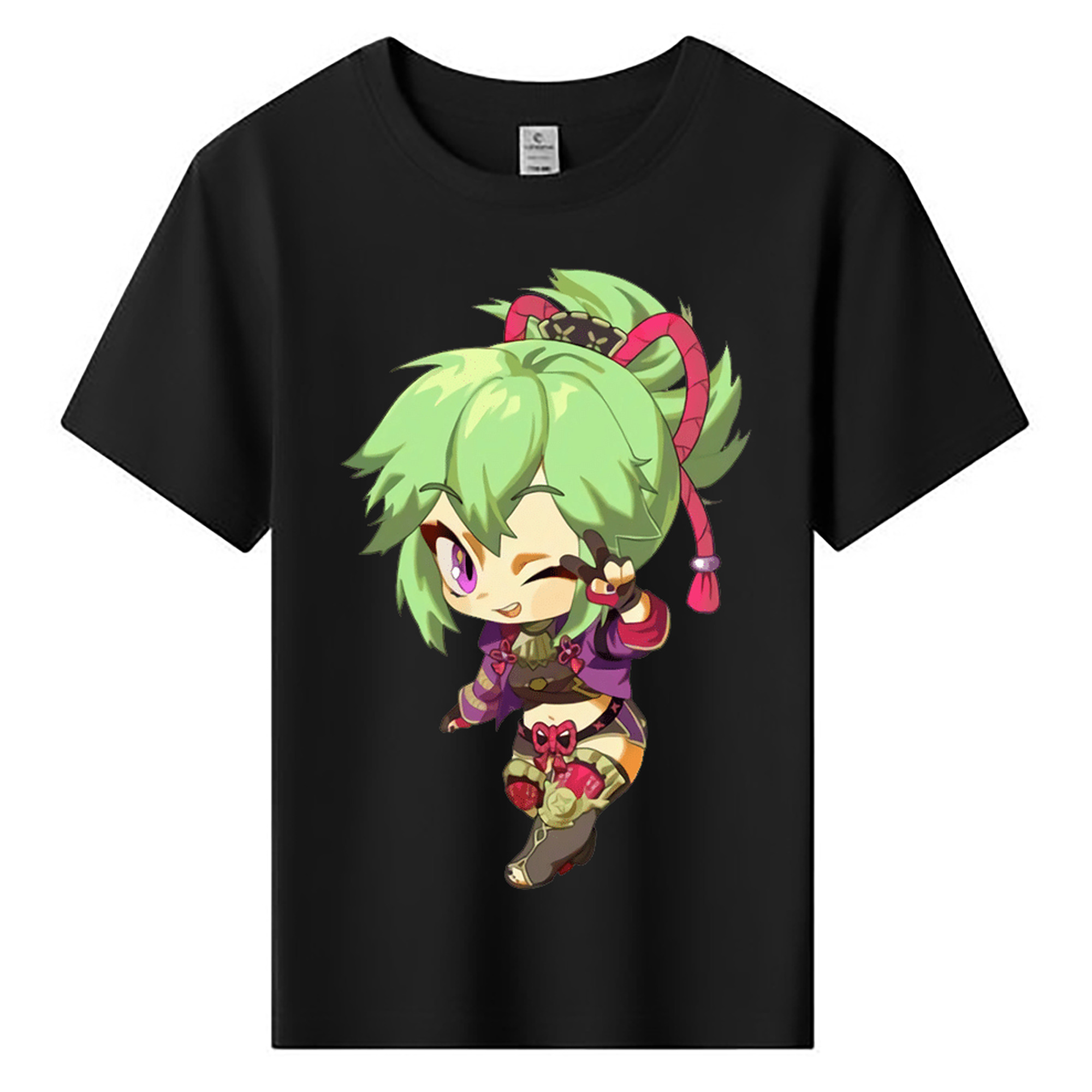 げんし神  久岐忍 くき しのぶ genshin Kuki Shinobu 綿100％キッズTシャツ（フロントプリント）