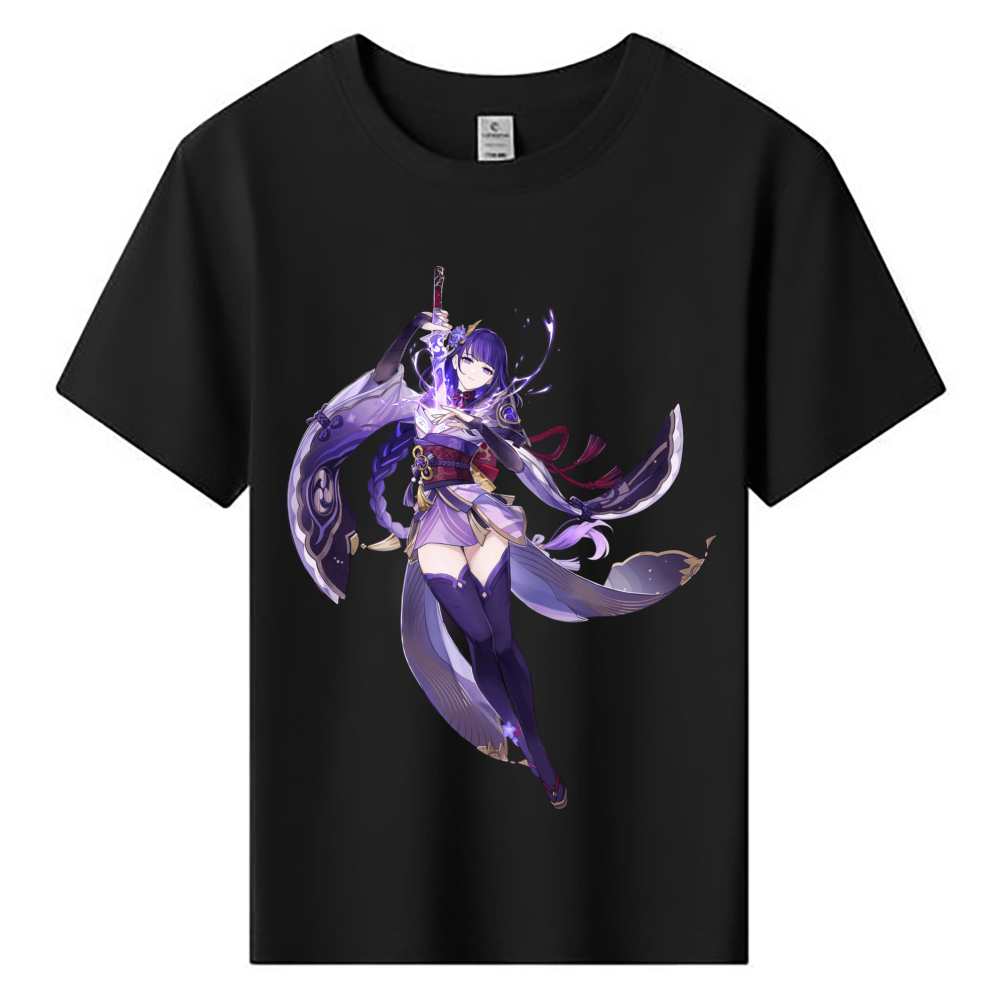 げんし神 雷電将軍 らいでんしょうぐん genshin Raiden Shogun 綿100％キッズTシャツ（フロントプリント）