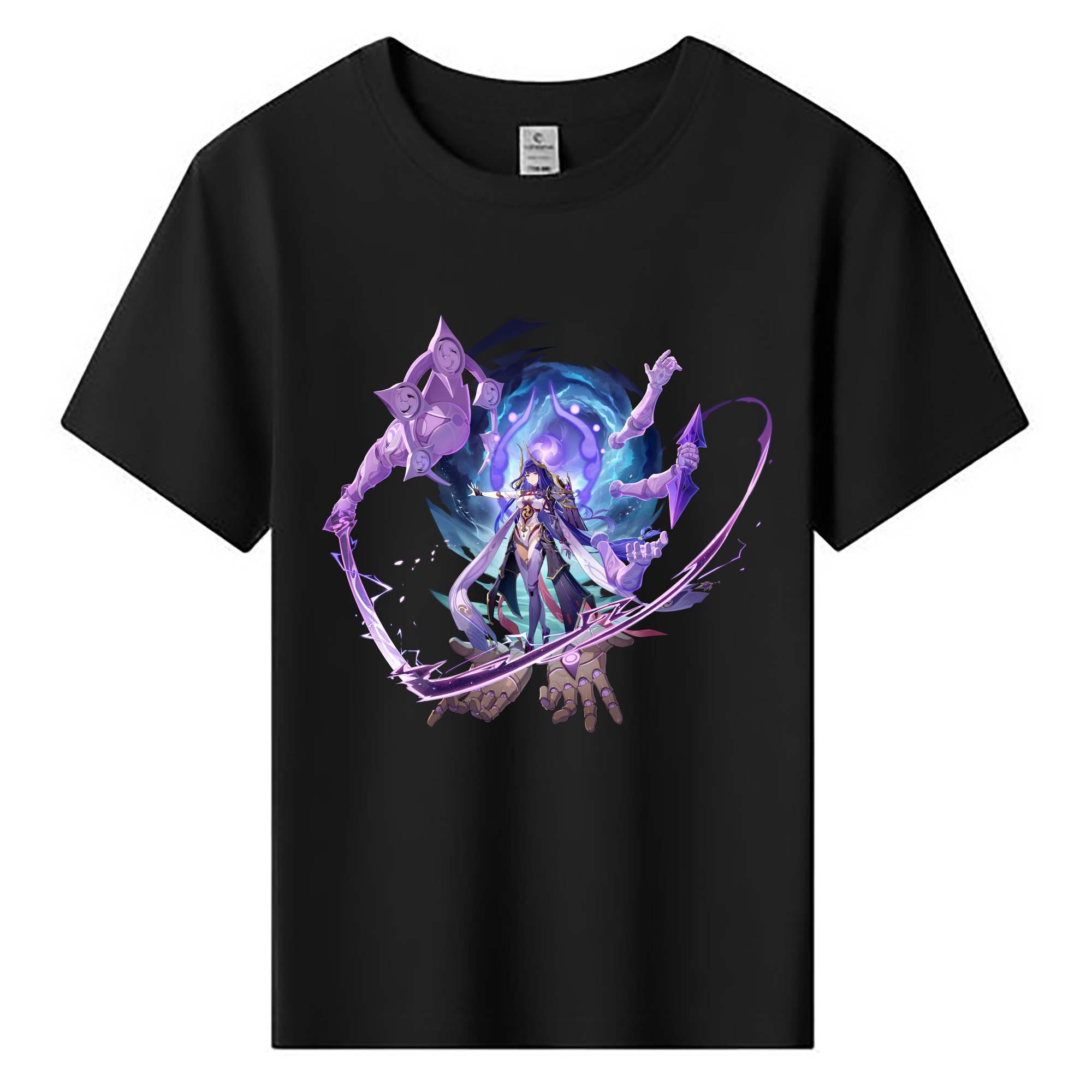 げんし神 雷電将軍 らいでんしょうぐん genshin Raiden Shogun 綿100％キッズTシャツ（フロントプリント）