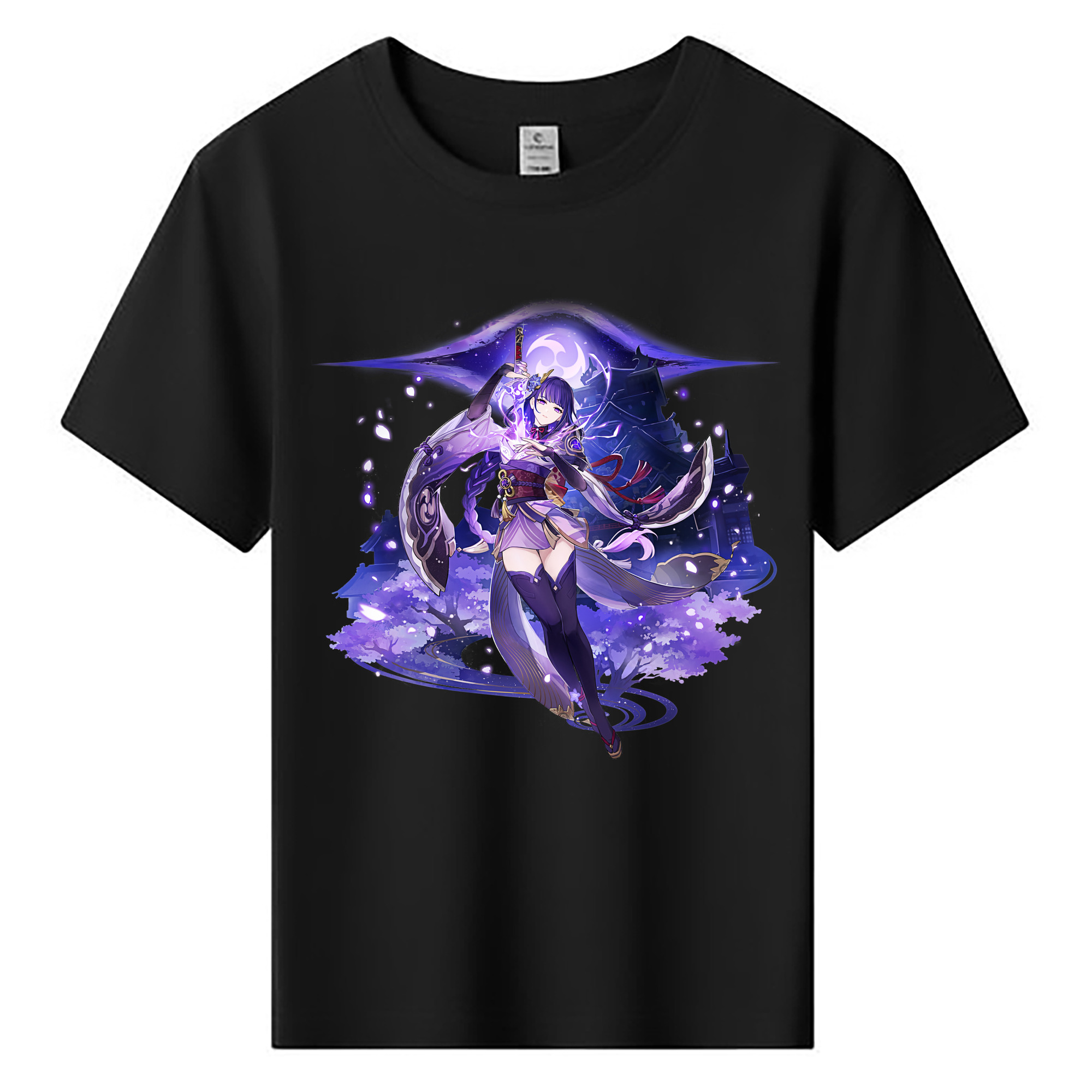 げんし神 雷電将軍 らいでんしょうぐん genshin Raiden Shogun 綿100％キッズTシャツ（フロントプリント）