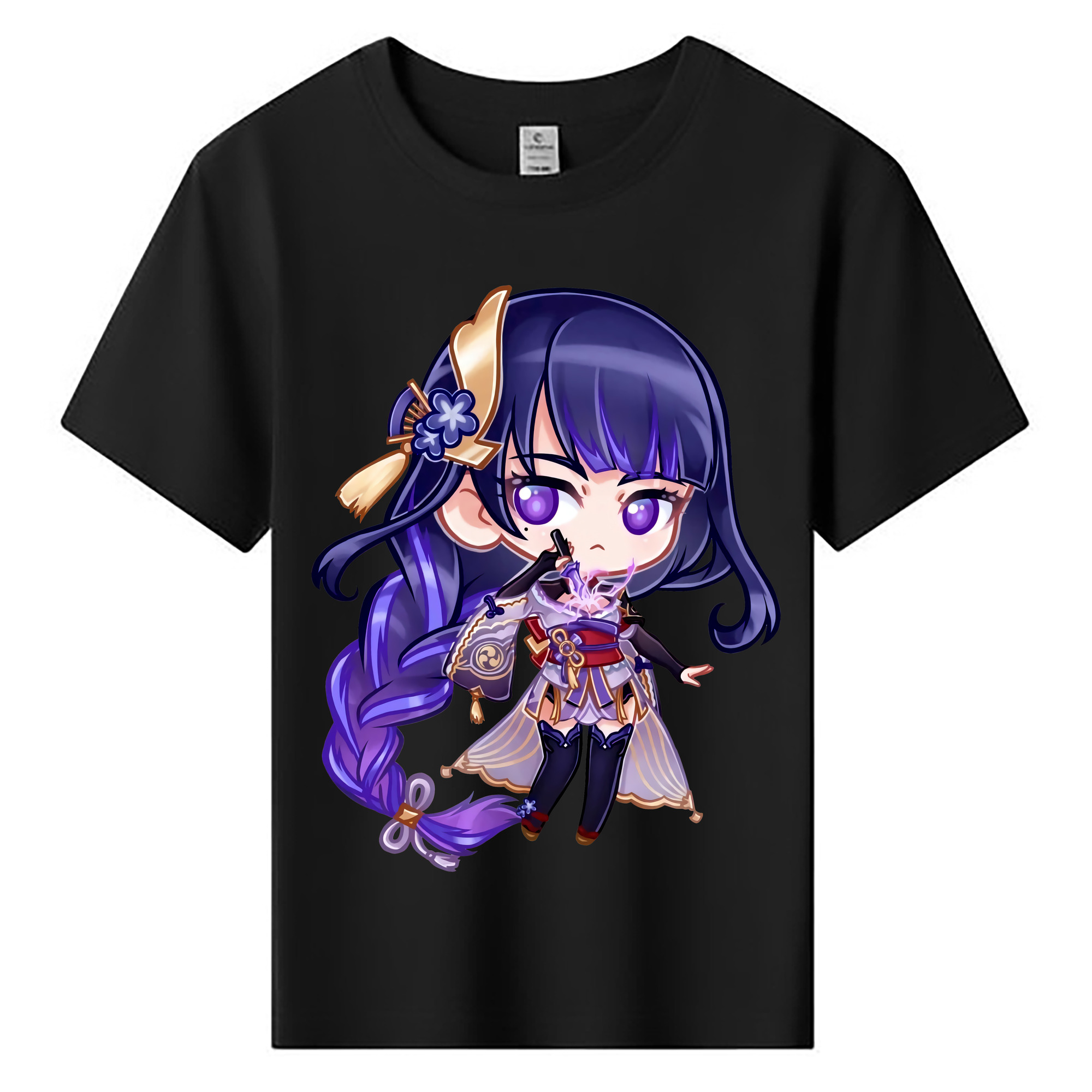 げんし神 雷電将軍 らいでんしょうぐん genshin Raiden Shogun 綿100％キッズTシャツ（フロントプリント）