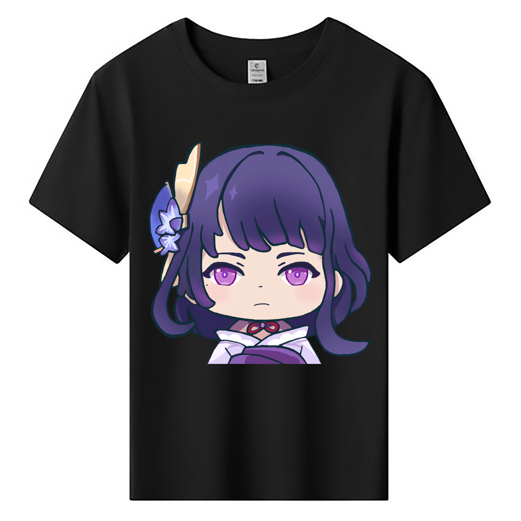 げんし神 雷電将軍 らいでんしょうぐん genshin Raiden Shogun 綿100％キッズTシャツ（フロントプリント）