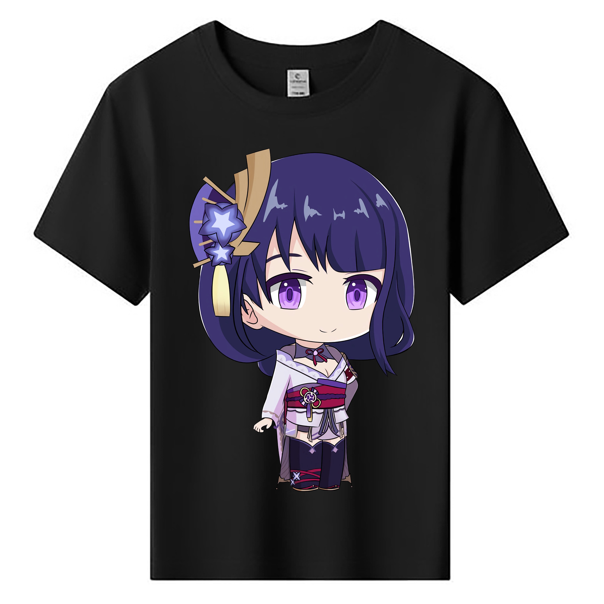 げんし神 雷電将軍 らいでんしょうぐん genshin Raiden Shogun 綿100％キッズTシャツ（フロントプリント）