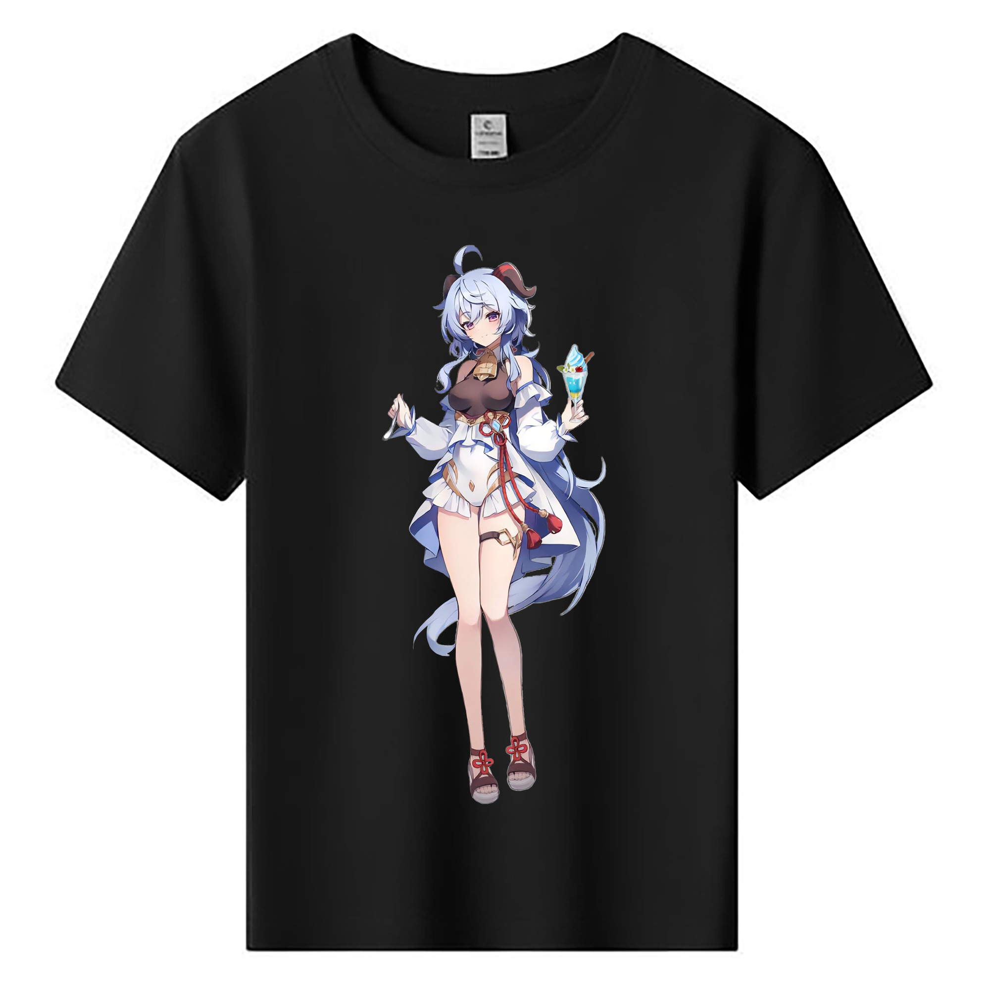 げんし神 甘雨 かんう genshin Ganyu 綿100％キッズTシャツ（フロントプリント）
