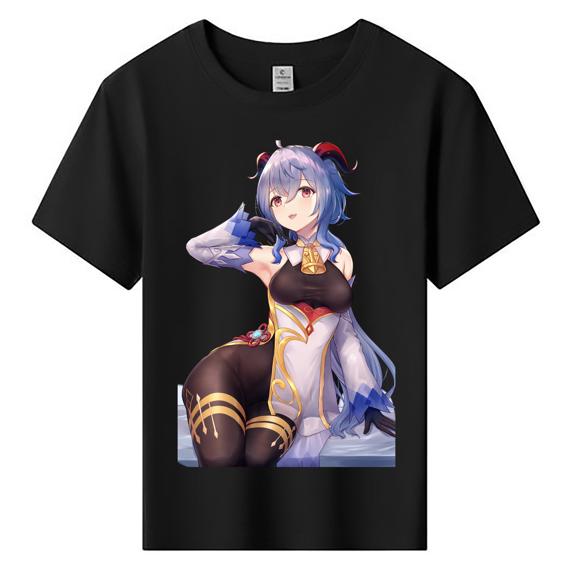 げんし神 甘雨 かんう genshin Ganyu 綿100％キッズTシャツ（フロントプリント）