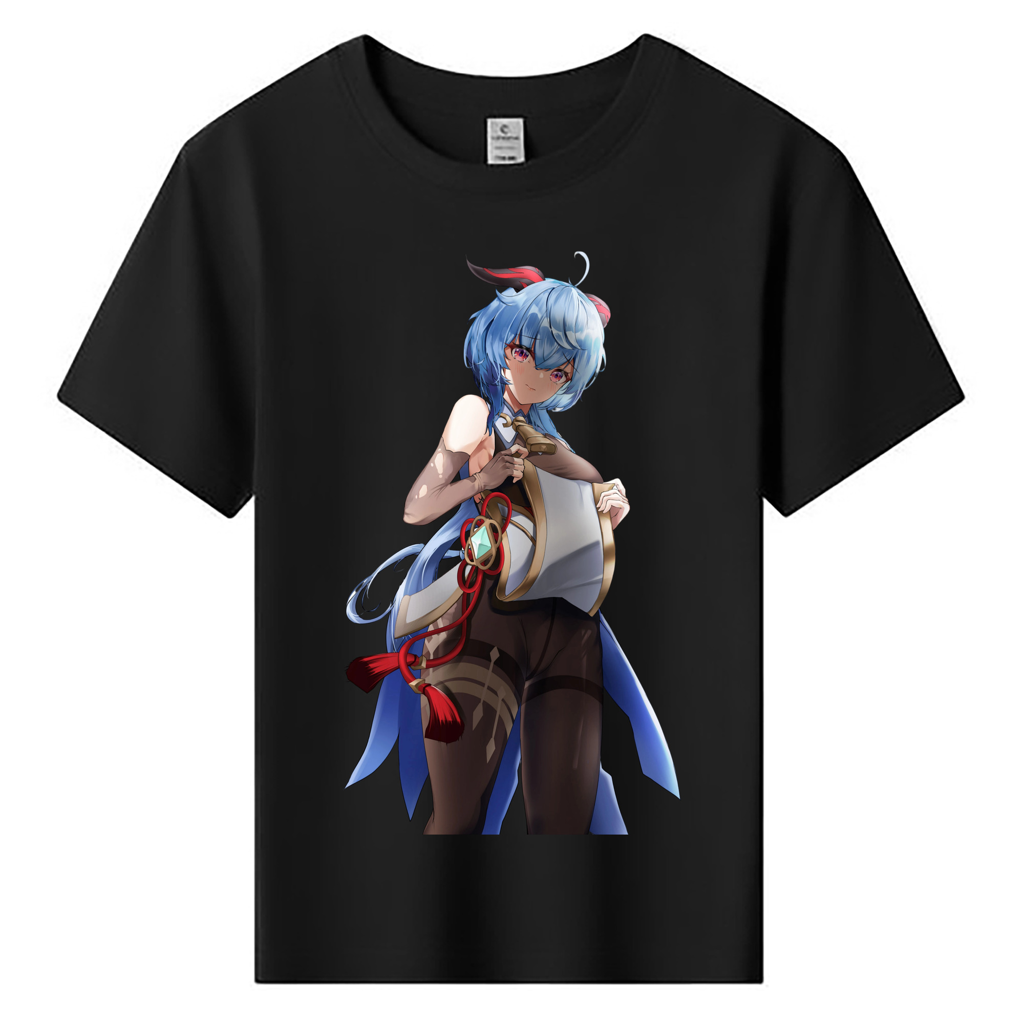 げんし神 甘雨 かんう genshin Ganyu 綿100％キッズTシャツ（フロントプリント）