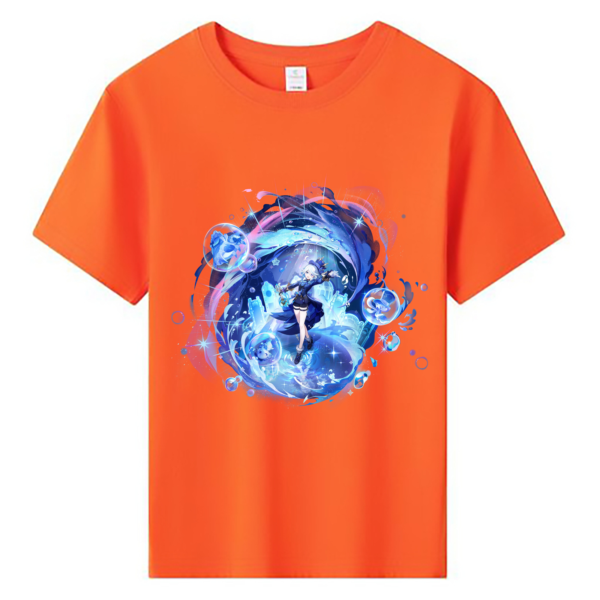 げんし神 フリーナ genshin Furina 綿100％キッズTシャツ（フロントプリント）