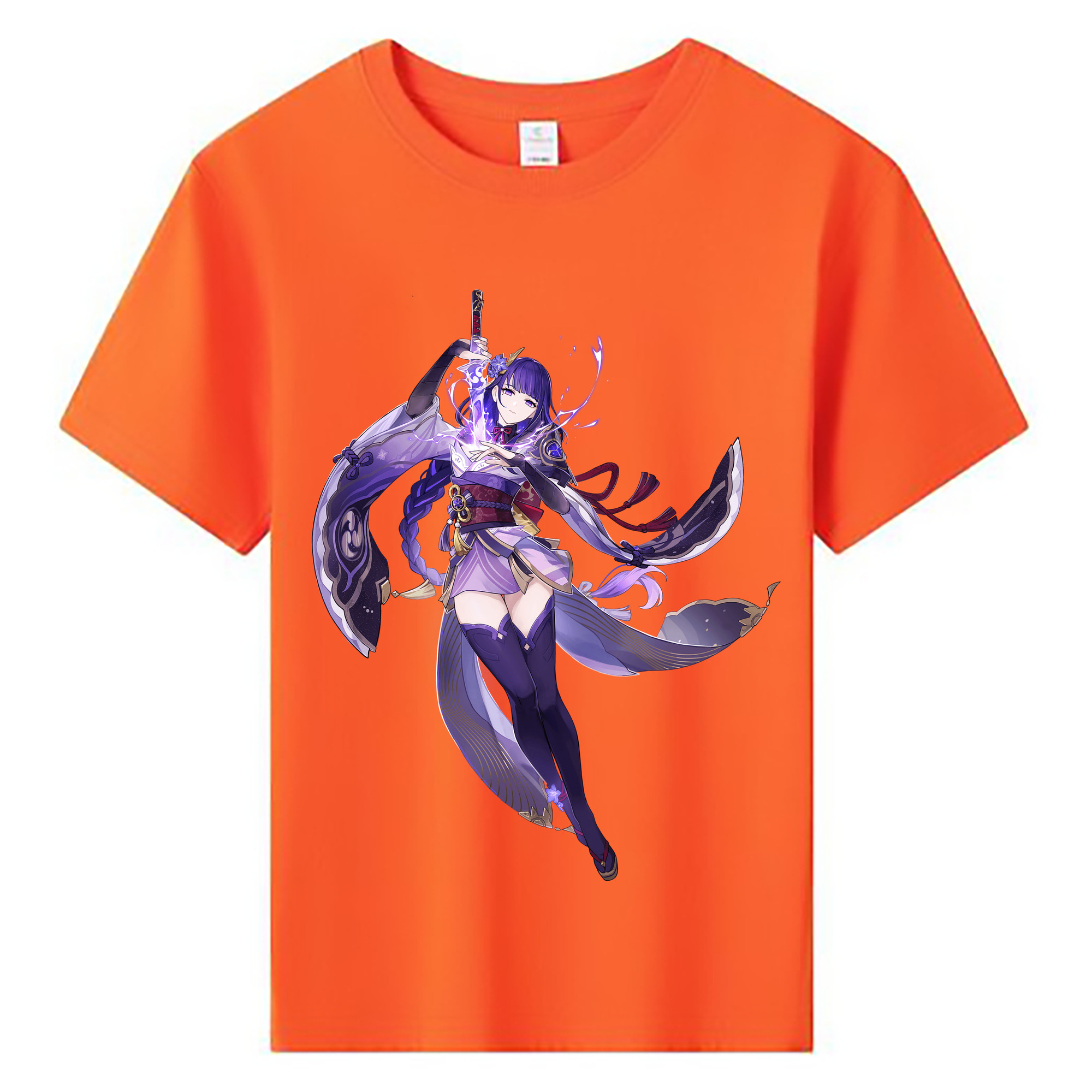 げんし神 雷電将軍 らいでんしょうぐん genshin Raiden Shogun 綿100％キッズTシャツ（フロントプリント）