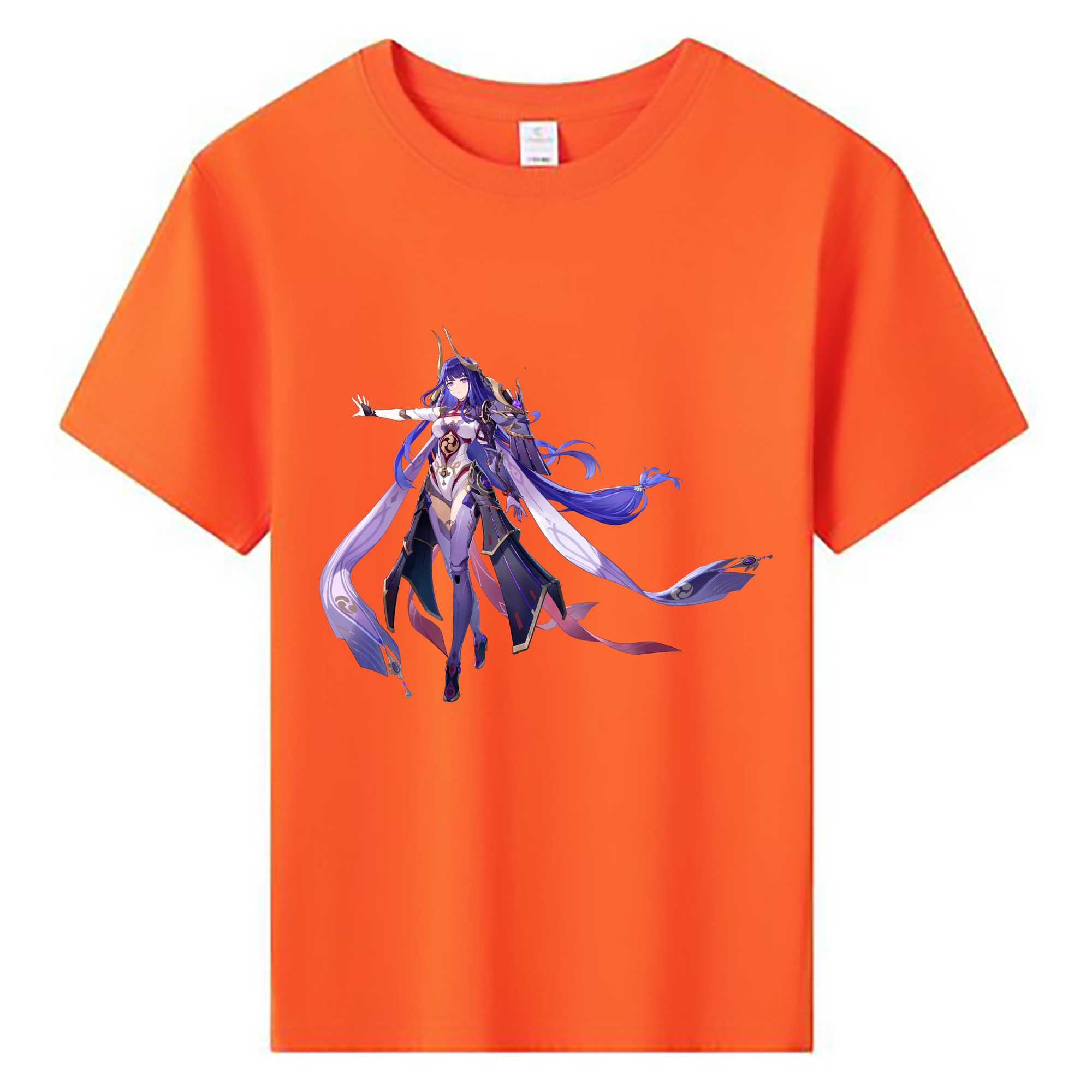 げんし神 雷電将軍 らいでんしょうぐん genshin Raiden Shogun 綿100％キッズTシャツ（フロントプリント）
