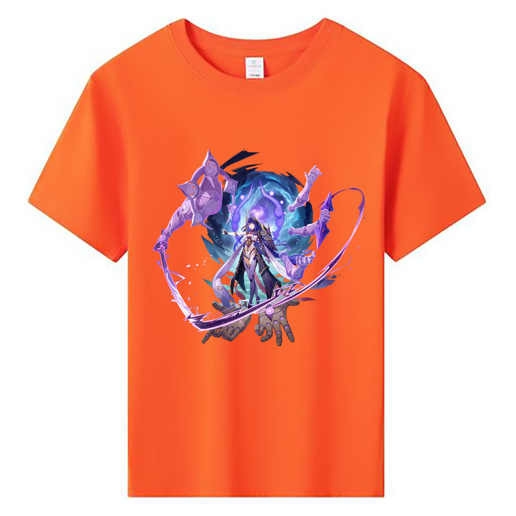 げんし神 雷電将軍 らいでんしょうぐん genshin Raiden Shogun 綿100％キッズTシャツ（フロントプリント）
