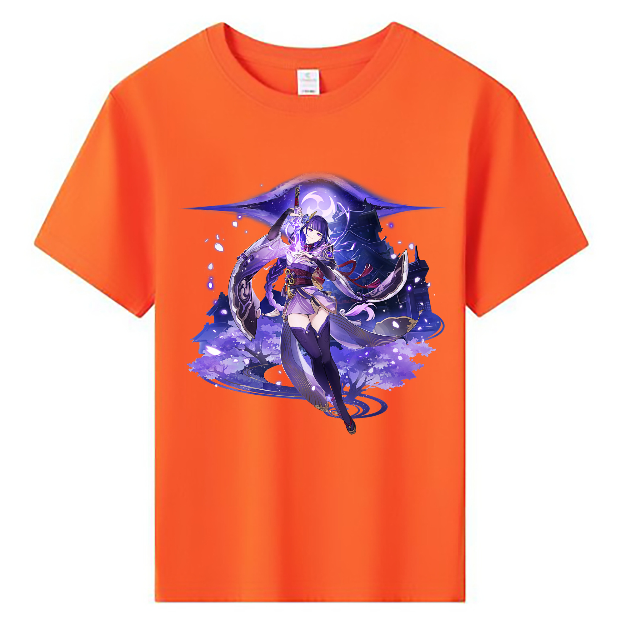 げんし神 雷電将軍 らいでんしょうぐん genshin Raiden Shogun 綿100％キッズTシャツ（フロントプリント）