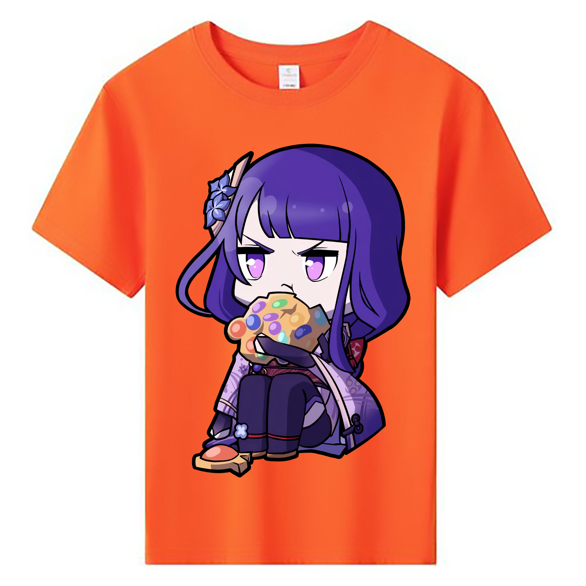げんし神 雷電将軍 らいでんしょうぐん genshin Raiden Shogun 綿100％キッズTシャツ（フロントプリント）