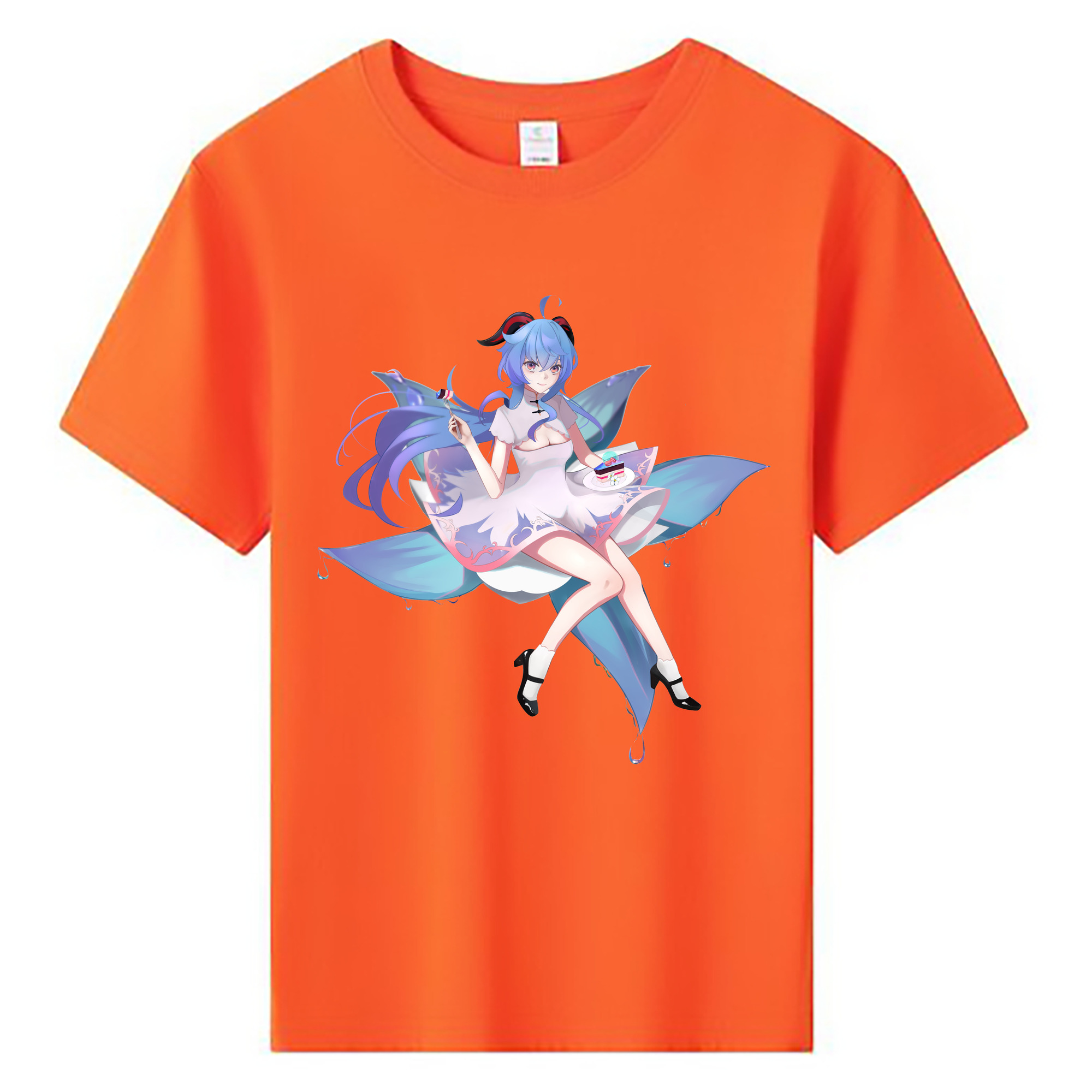 げんし神 甘雨 かんう genshin Ganyu 綿100％キッズTシャツ（フロントプリント）