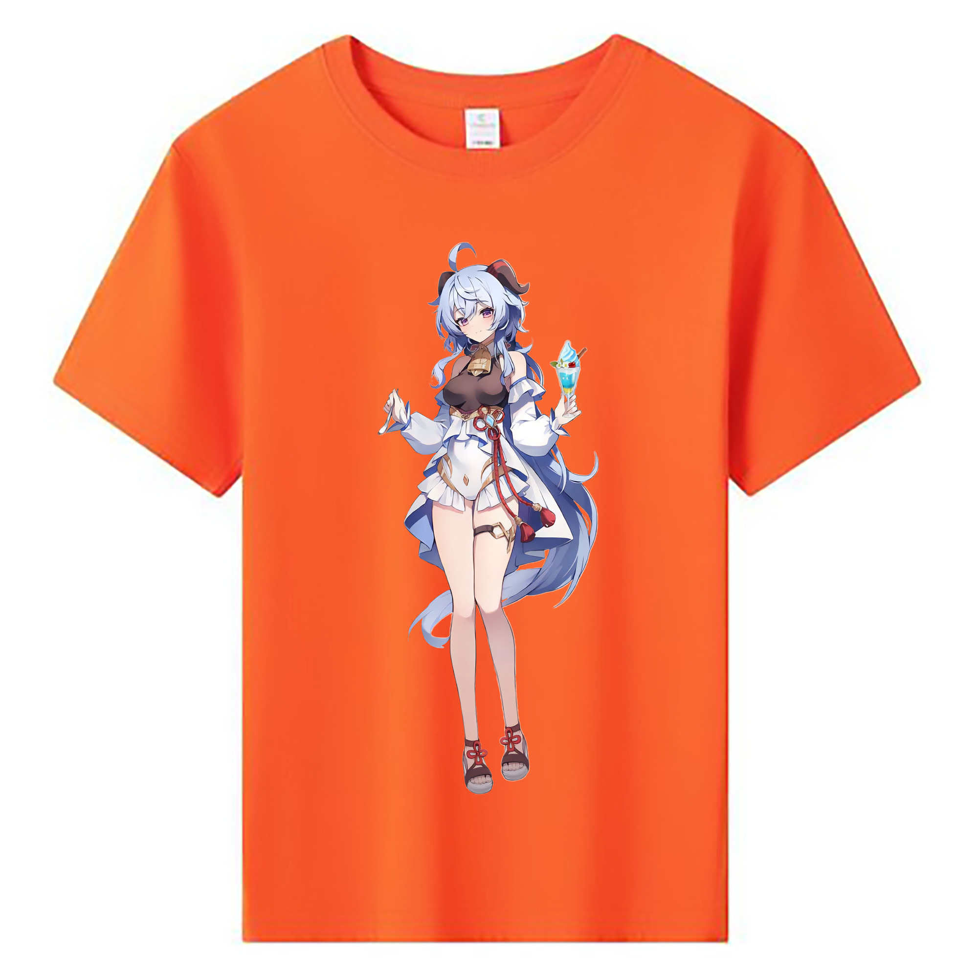 げんし神 甘雨 かんう genshin Ganyu 綿100％キッズTシャツ（フロントプリント）