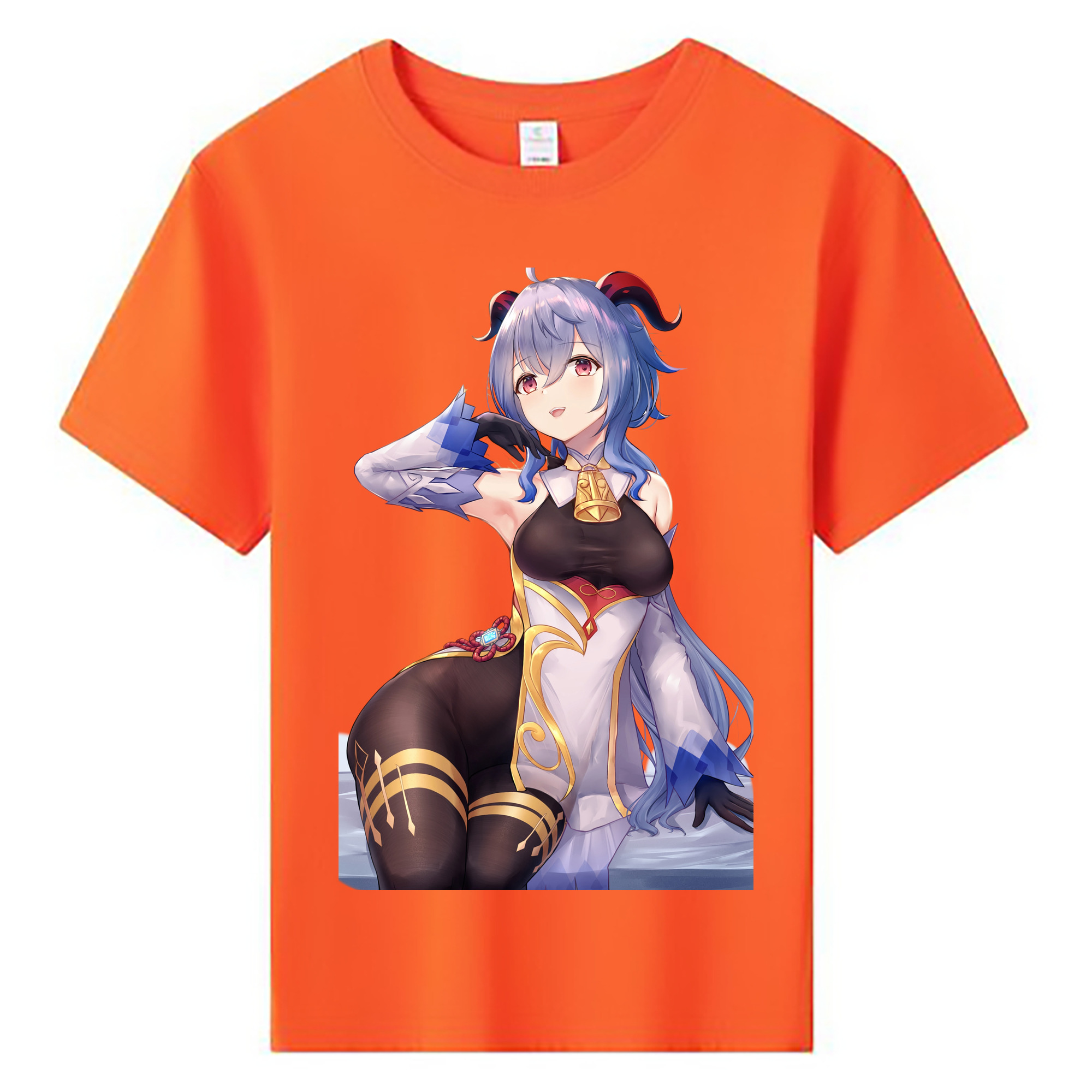 げんし神 甘雨 かんう genshin Ganyu 綿100％キッズTシャツ（フロントプリント）