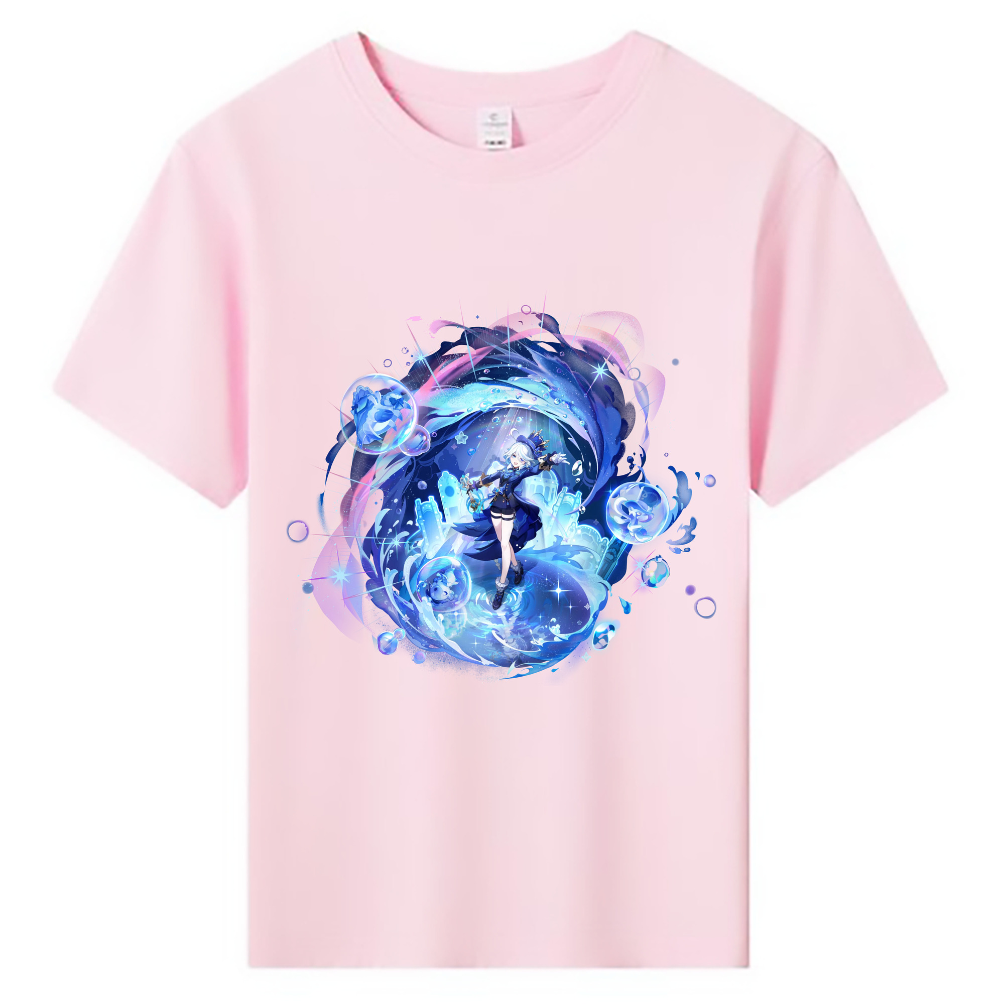 げんし神 フリーナ genshin Furina 綿100％キッズTシャツ（フロントプリント）