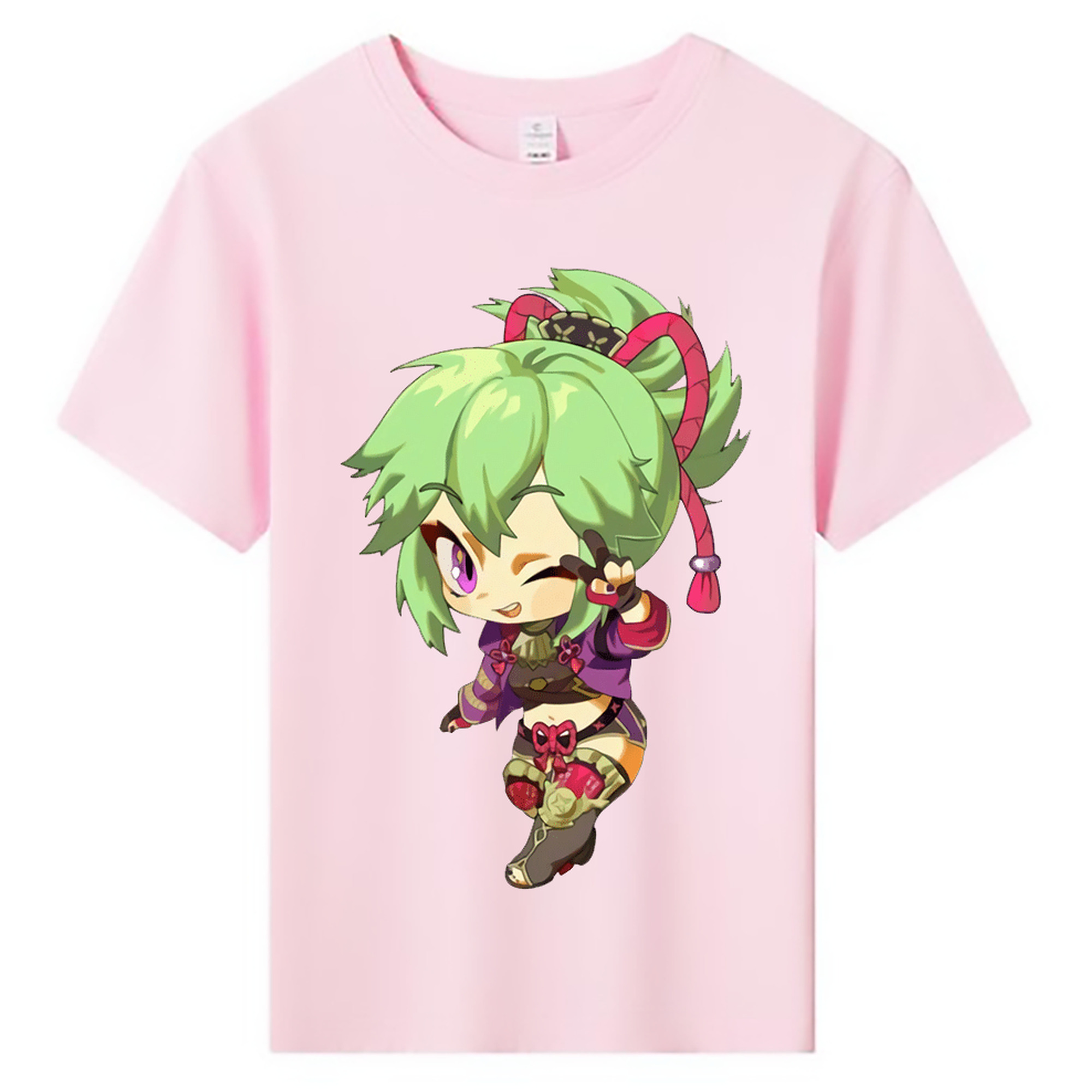 げんし神  久岐忍 くき しのぶ genshin Kuki Shinobu 綿100％キッズTシャツ（フロントプリント）