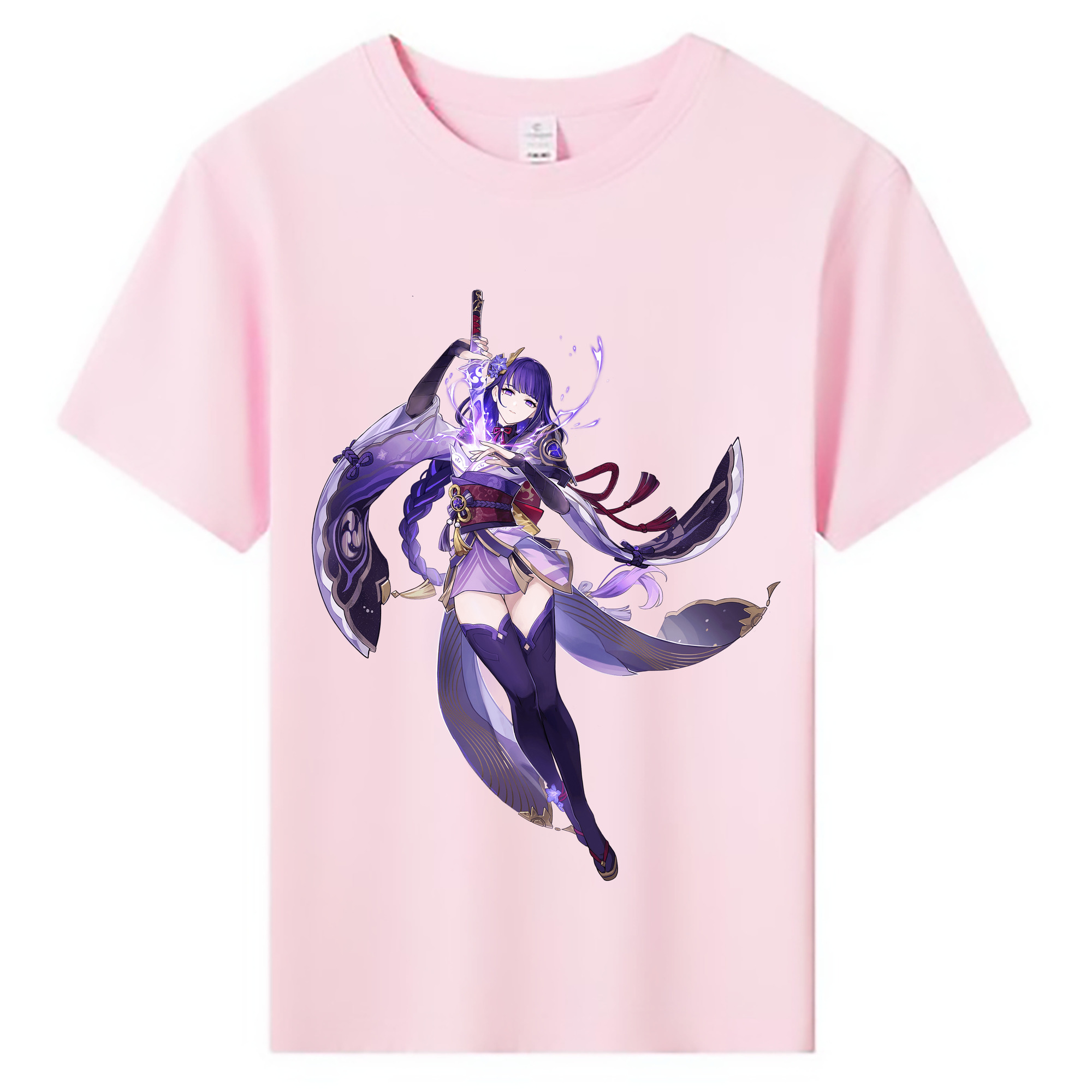 げんし神 雷電将軍 らいでんしょうぐん genshin Raiden Shogun 綿100％キッズTシャツ（フロントプリント）