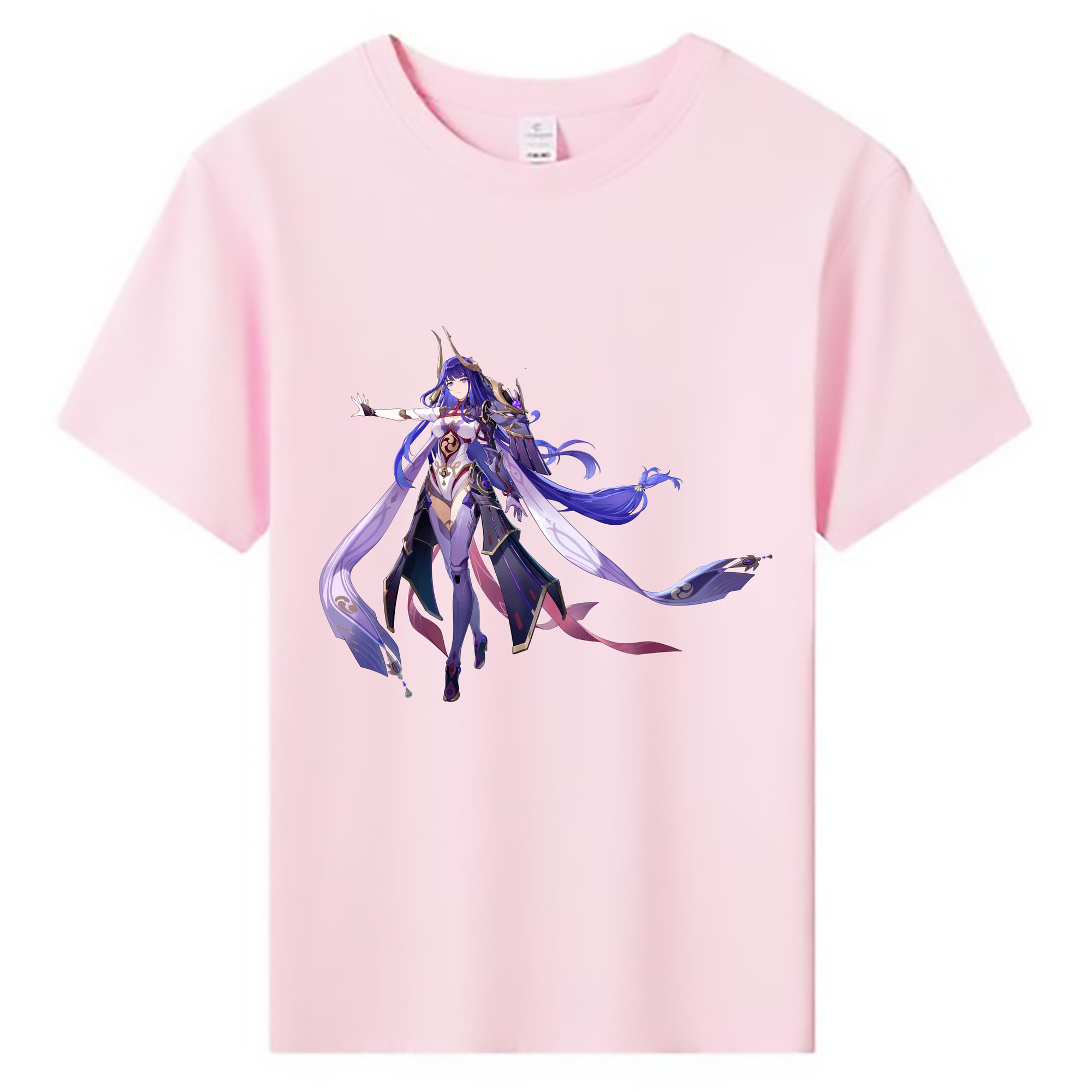 げんし神 雷電将軍 らいでんしょうぐん genshin Raiden Shogun 綿100％キッズTシャツ（フロントプリント）