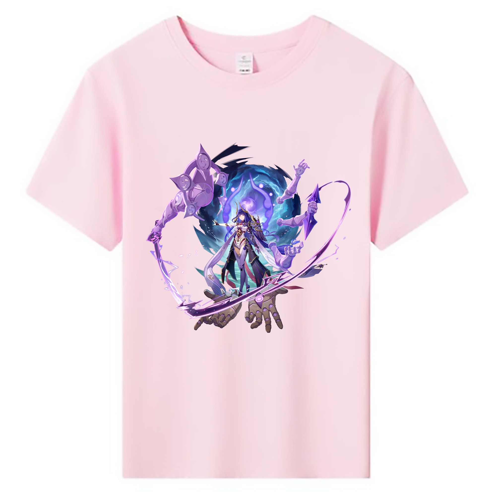 げんし神 雷電将軍 らいでんしょうぐん genshin Raiden Shogun 綿100％キッズTシャツ（フロントプリント）