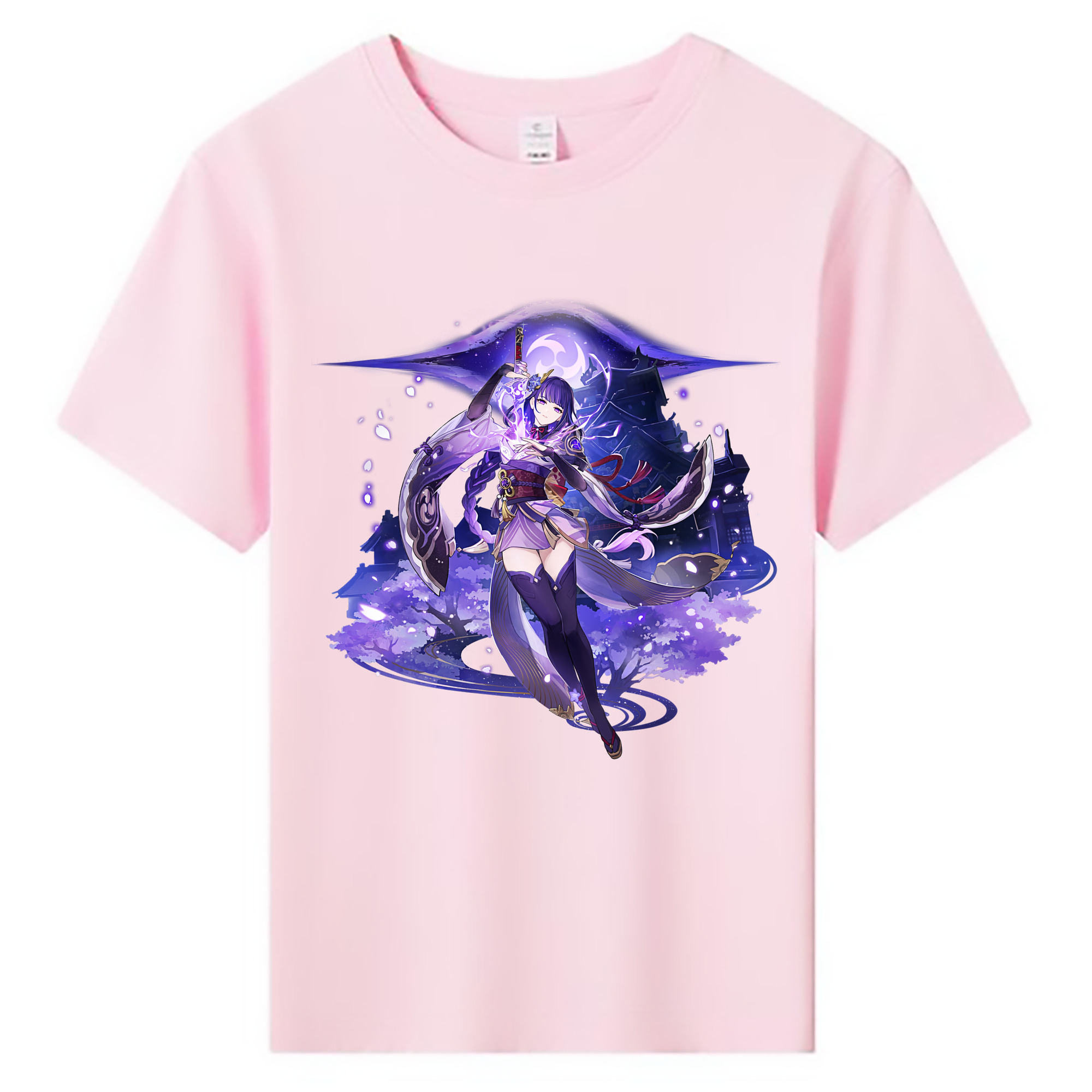 げんし神 雷電将軍 らいでんしょうぐん genshin Raiden Shogun 綿100％キッズTシャツ（フロントプリント）